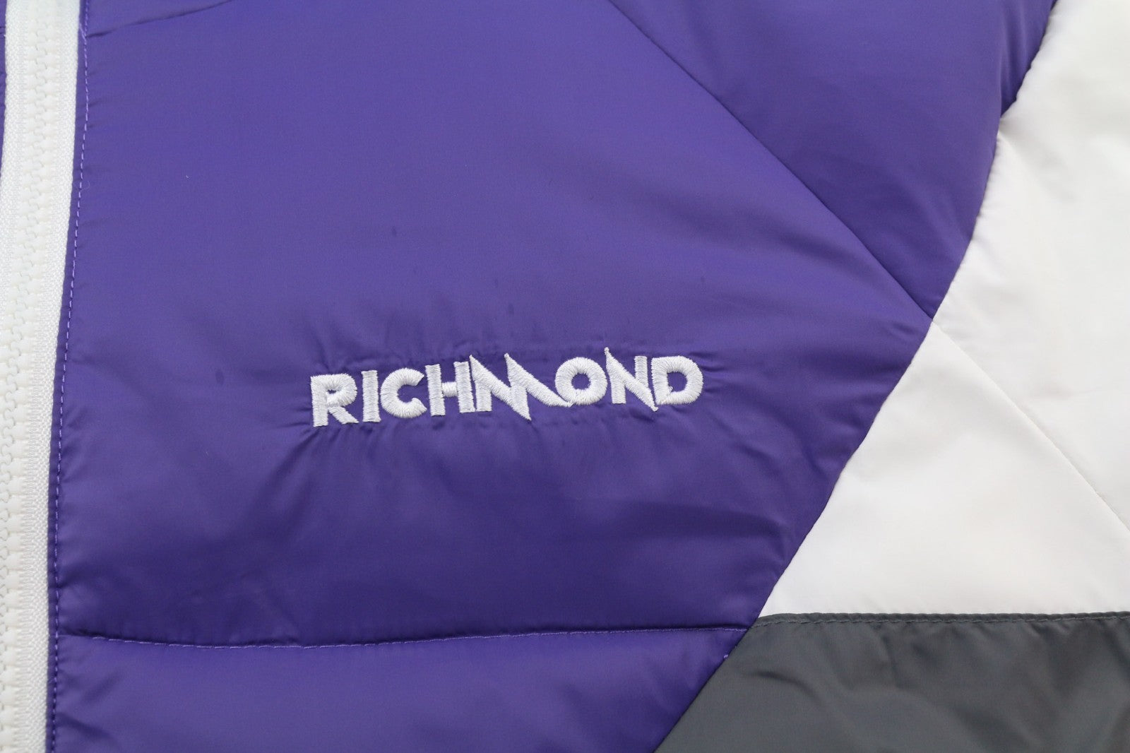 RICHMOND UWA23127PI Women's White Hooded Jacket S Insulated Quilted Logo Zip