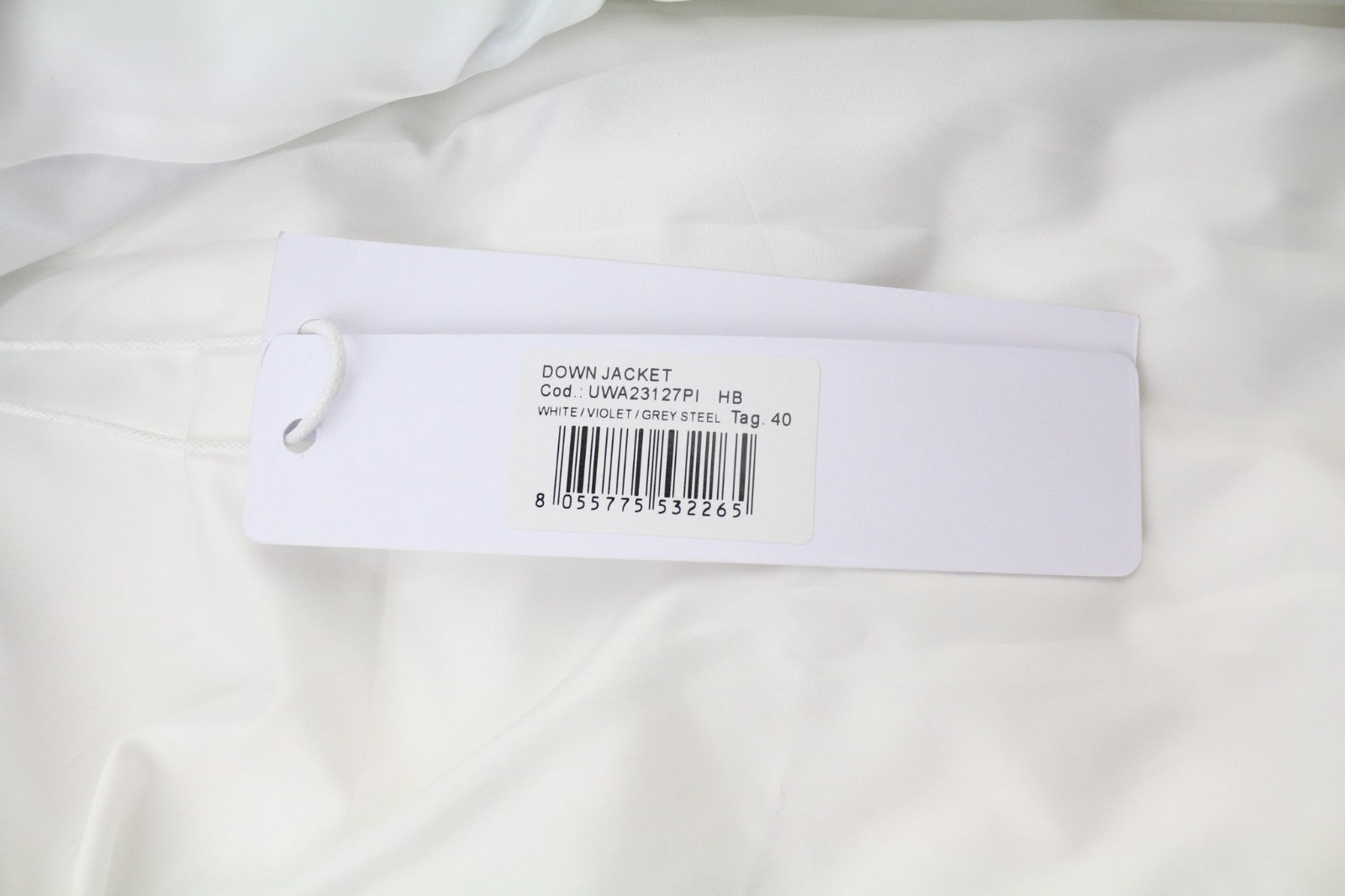 RICHMOND UWA23127PI Women's White Hooded Jacket S Insulated Quilted Logo Zip