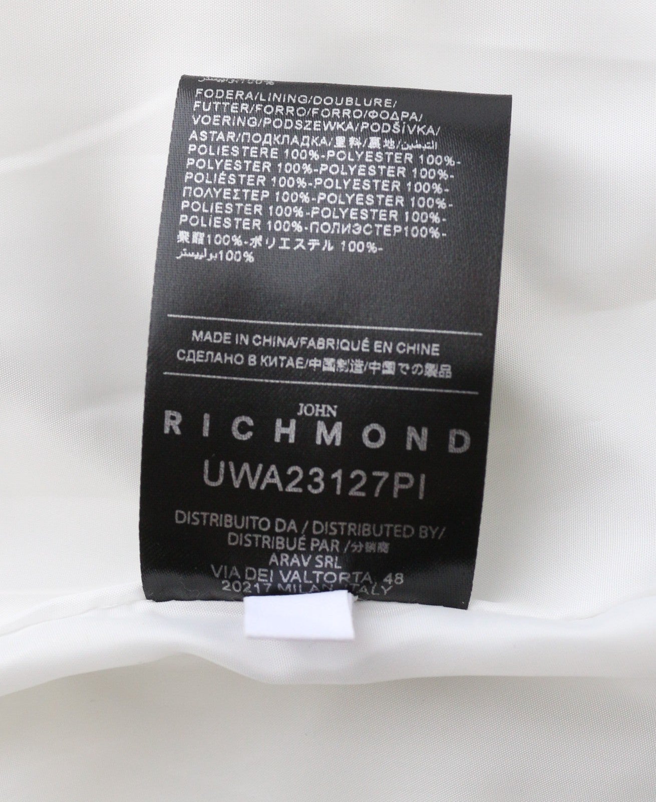 RICHMOND UWA23127PI Women's White Hooded Jacket S Insulated Quilted Logo Zip