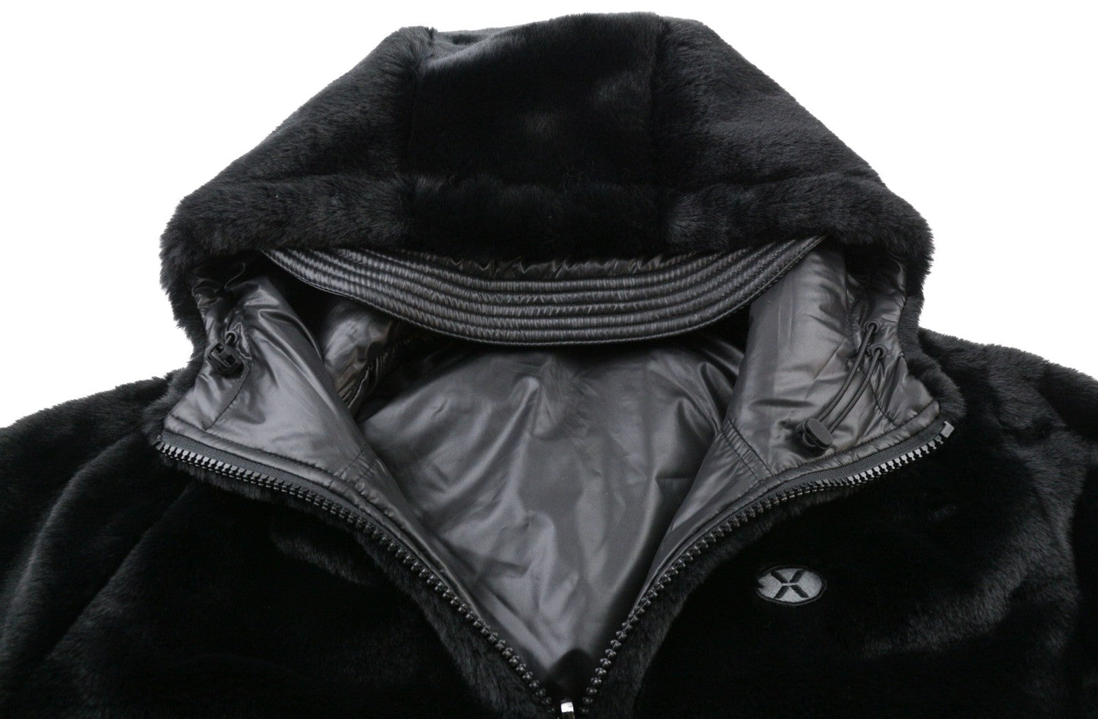 RICHMOND UWA23108PL Women's Black Reversible Jacket ~S Hooded Zip Pockets