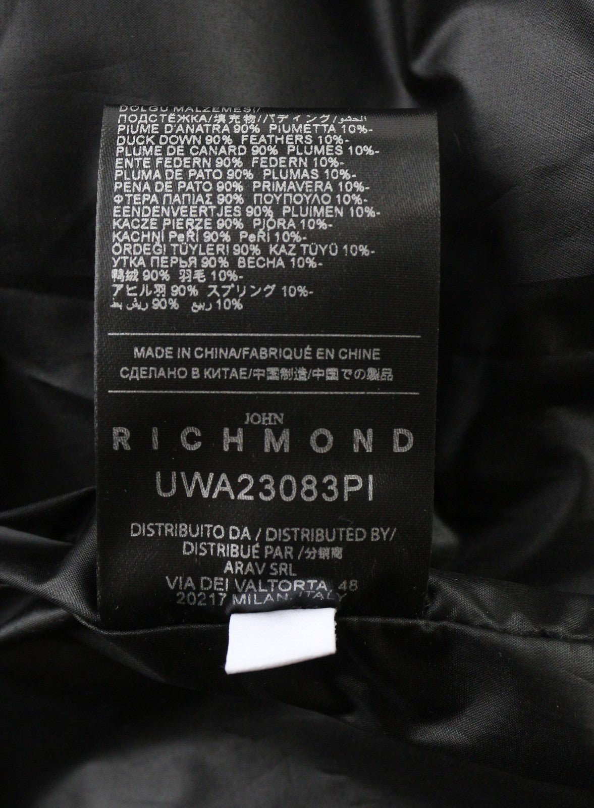 RICHMOND moteriška ilga pūkinė striukė S dydžio, dygsniuota, su gobtuvu, pašiltinta, juoda, pūsta logotipu 