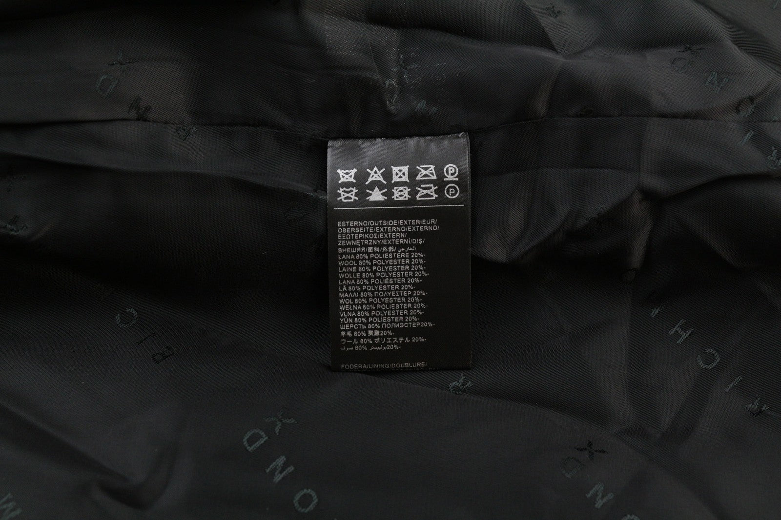 RICHMOND UMA23183CP Men's Wool Blend Coat M Grey Notch Lapel Double Breasted