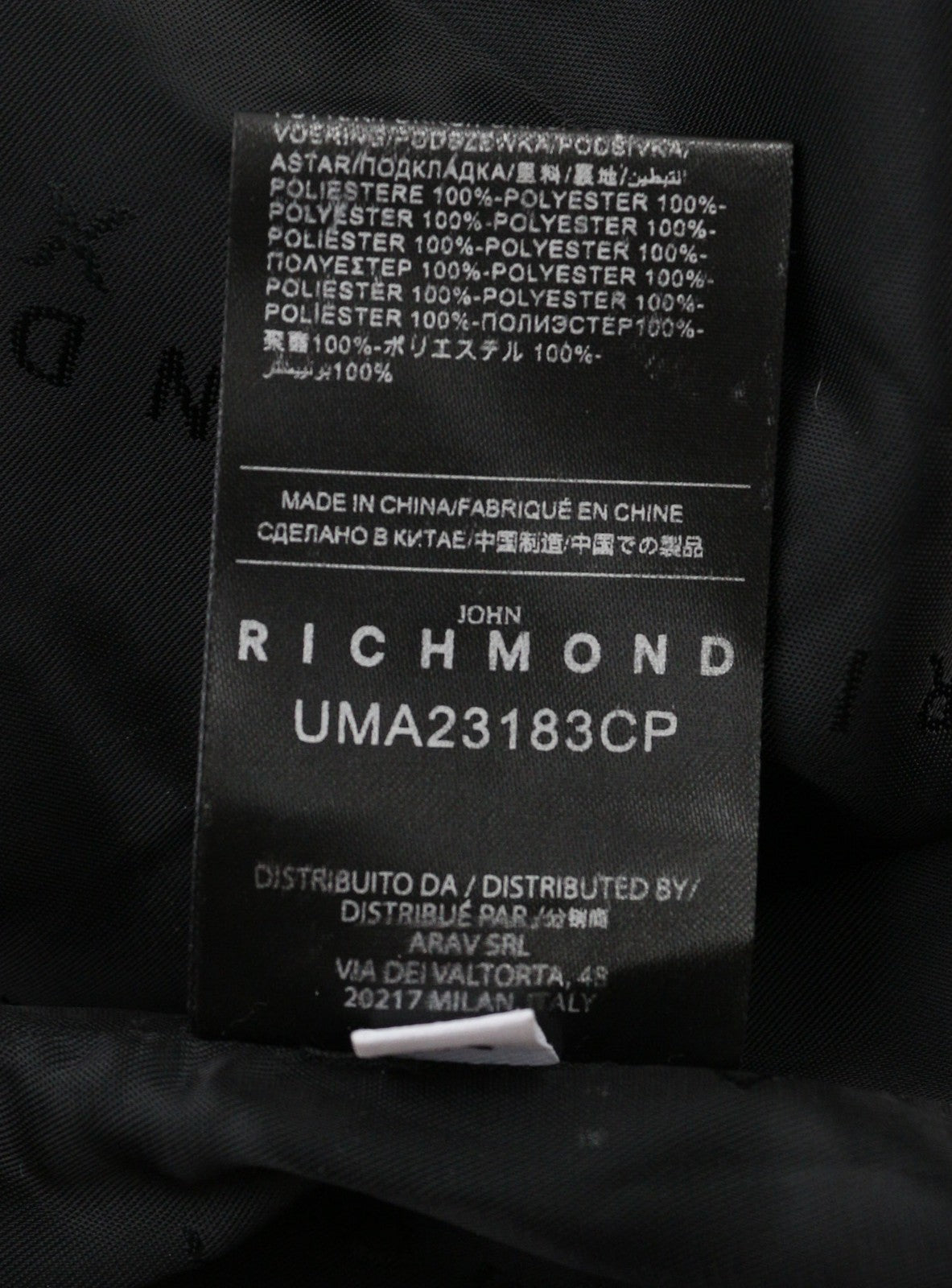 RICHMOND UMA23183CP Men's Wool Blend Coat M Grey Notch Lapel Double Breasted