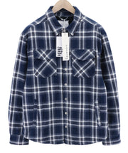 RICHMOND UMA23157CA Men's Overshirt Jacket ~L Plaid Sherpa Lined Patch Pockets