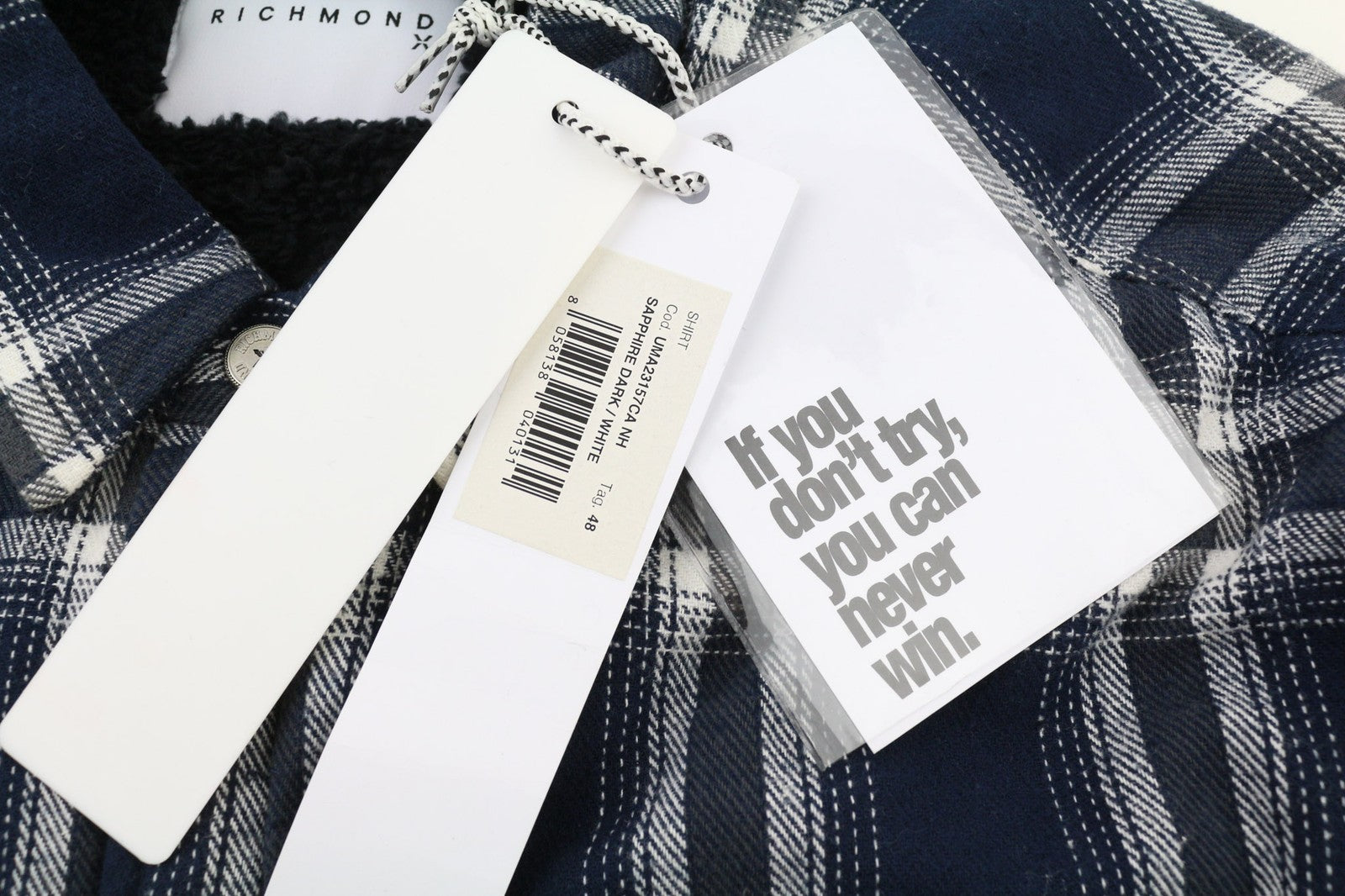 RICHMOND UMA23157CA Men's Overshirt Jacket ~L Plaid Sherpa Lined Patch Pockets