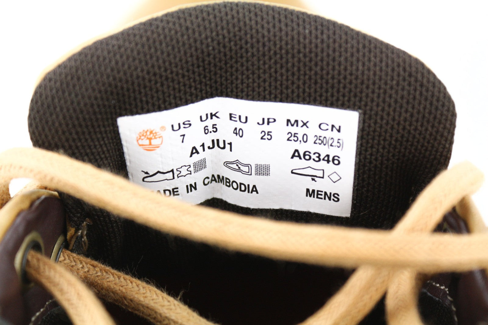 TIMBERLAND A1JU1 Men's Brown Leather Boots EU40 UK6.5 Lace Up Almond Toe Ankle