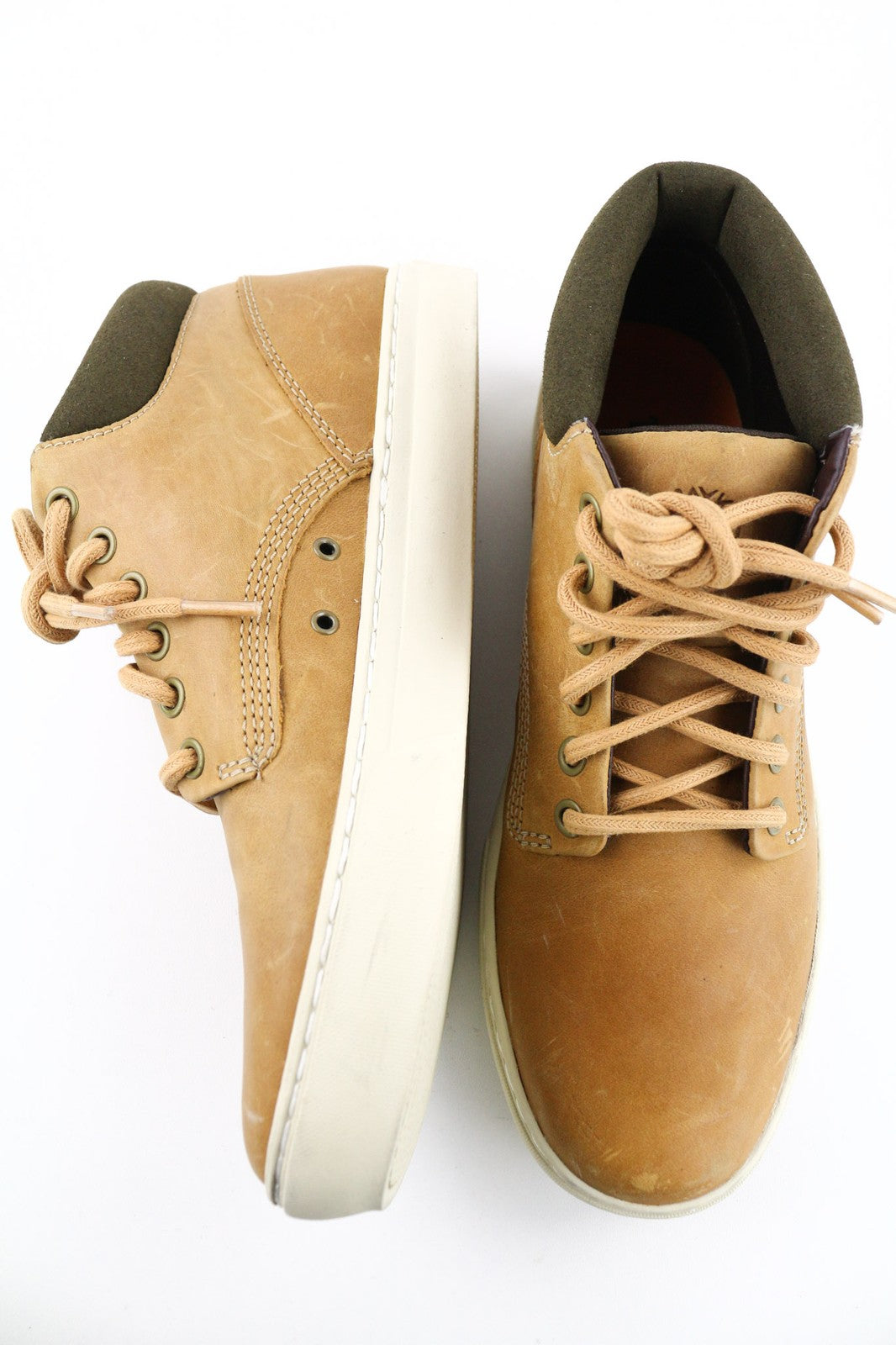 TIMBERLAND A1JU1 Men's Brown Leather Boots EU40 UK6.5 Lace Up Almond Toe Ankle