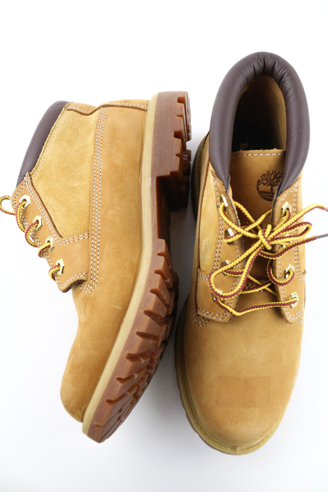 TIMBERLAND A1KGN Women's Brown Leather Boots EU39 UK6 Ankle Lace Up Ortholite