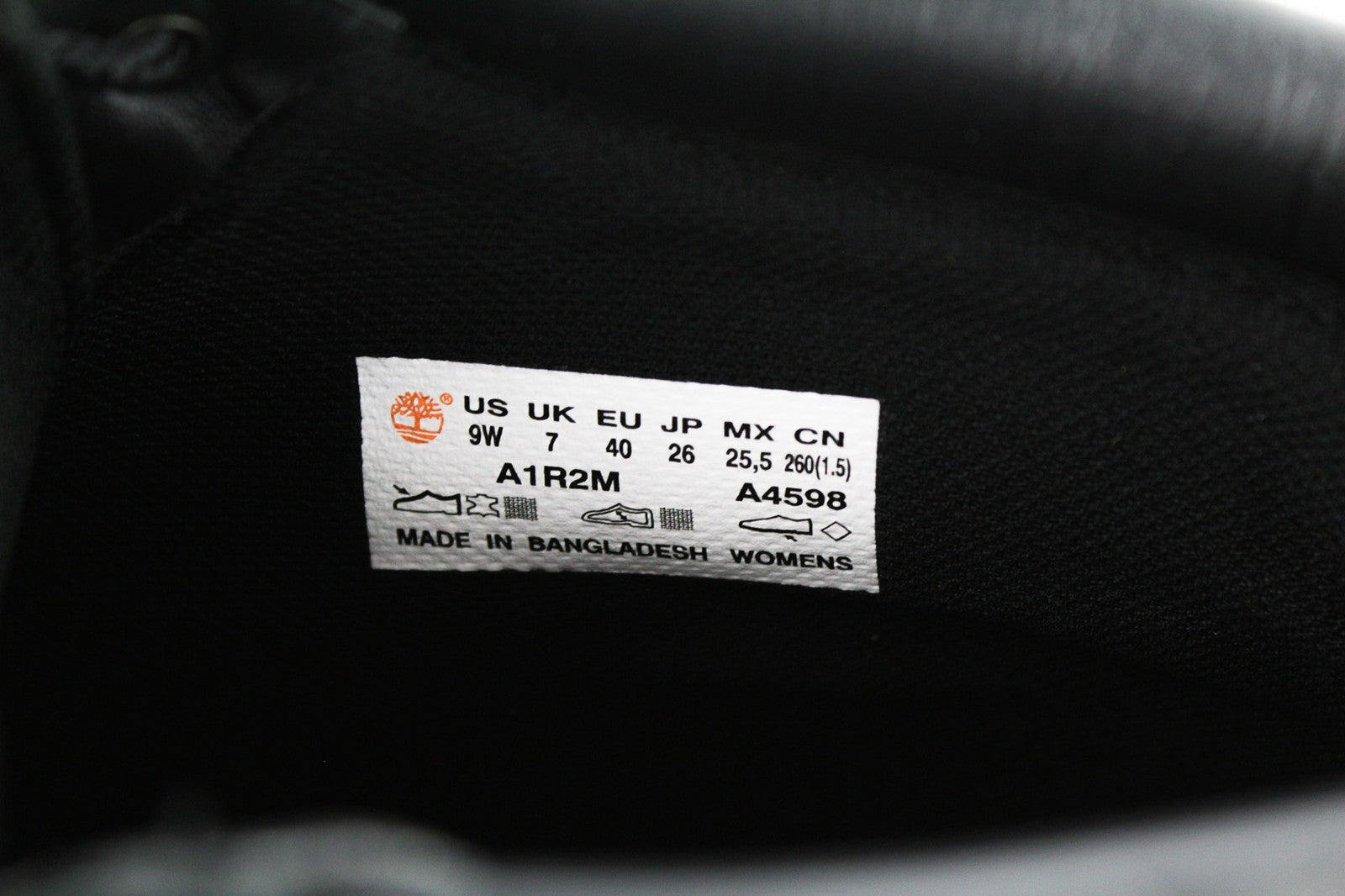 TIMBERLAND A1R2M Women's Black Leather Boots EU40 UK7 Ortholite Lace Up Ankle