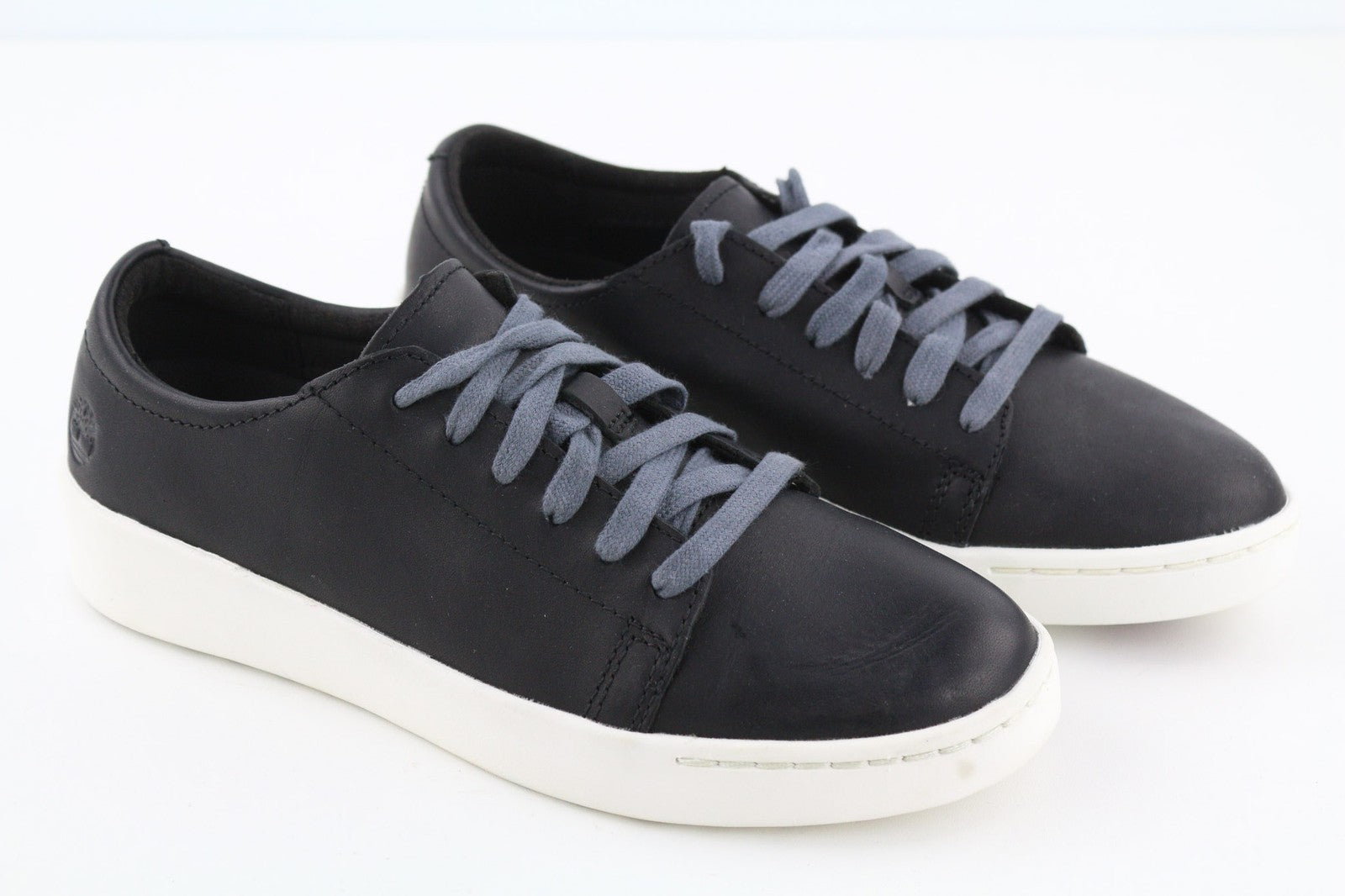 TIMBERLAND Women's Sneakers EU37.5 UK4.5 Black Leather Round Toe Lace Up ReBOTL