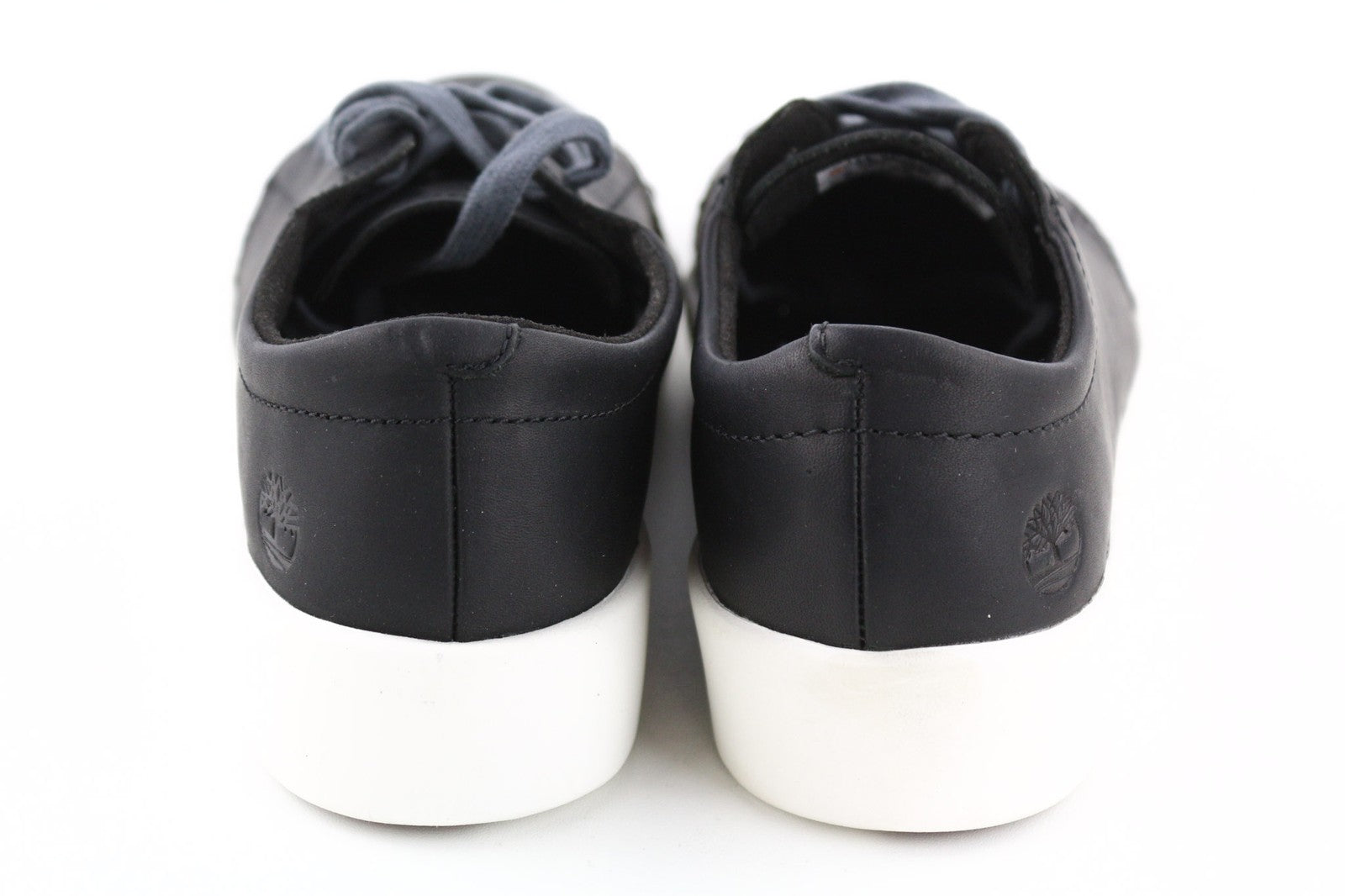 TIMBERLAND Women's Sneakers EU37.5 UK4.5 Black Leather Round Toe Lace Up ReBOTL