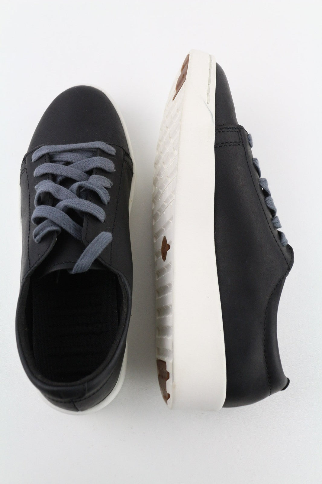 TIMBERLAND Women's Sneakers EU37.5 UK4.5 Black Leather Round Toe Lace Up ReBOTL