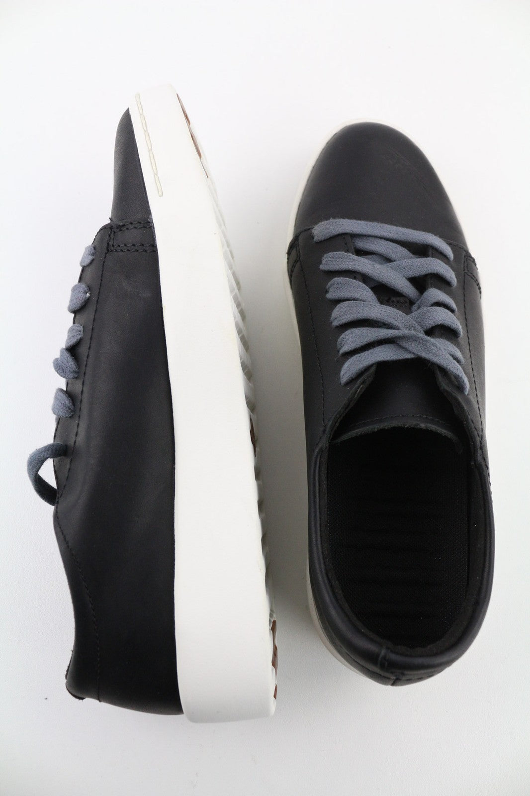 TIMBERLAND Women's Sneakers EU37.5 UK4.5 Black Leather Round Toe Lace Up ReBOTL