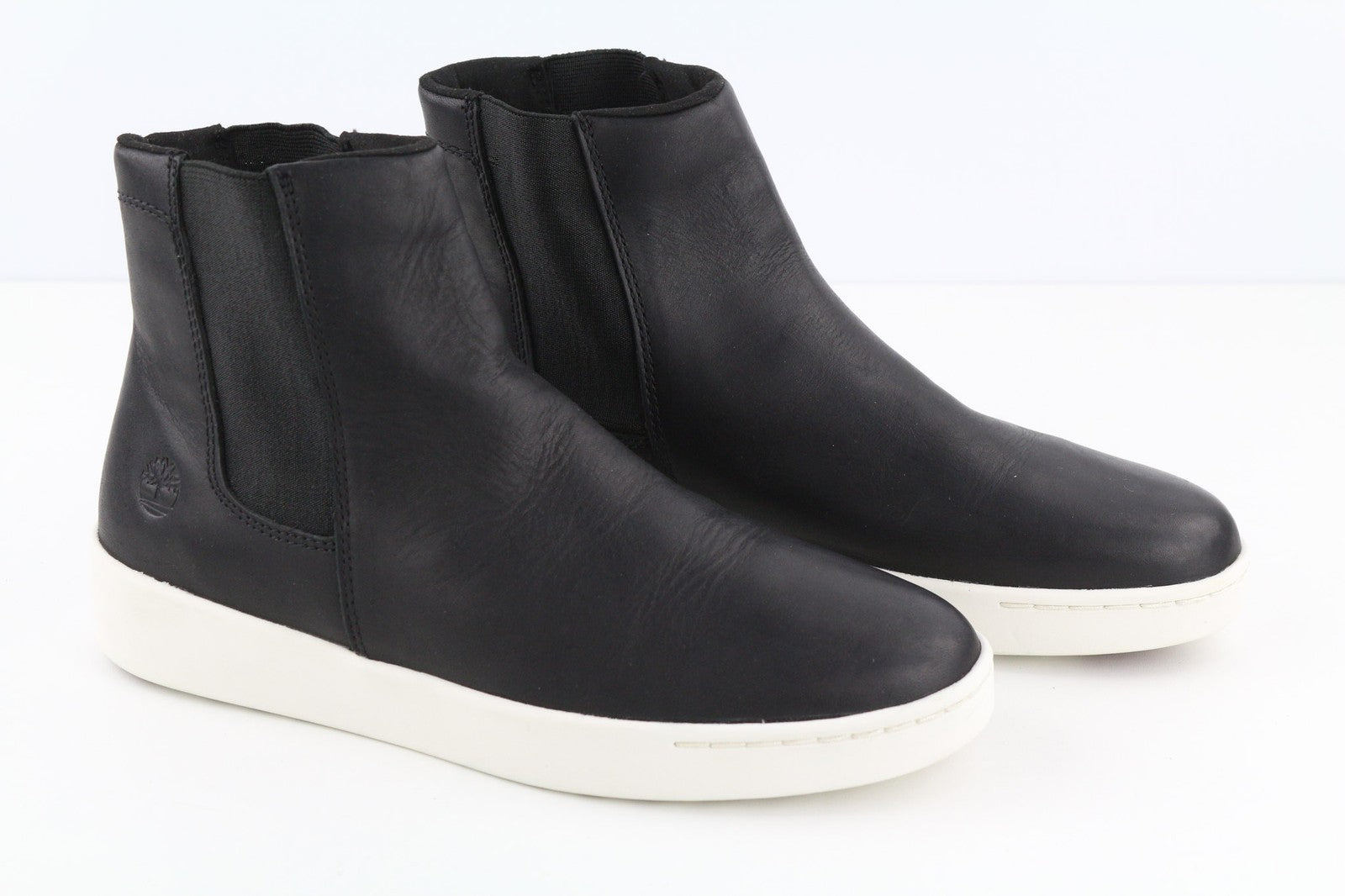 TIMBERLAND A2FUS Women's Black Mid Top Leather Boots EU40 UK7 Almond Toe ReBOTL