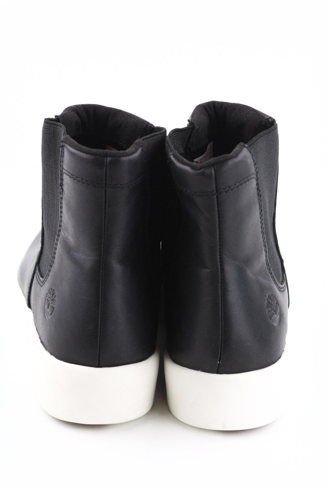 TIMBERLAND A2FUS Women's Black Mid Top Leather Boots EU40 UK7 Almond Toe ReBOTL