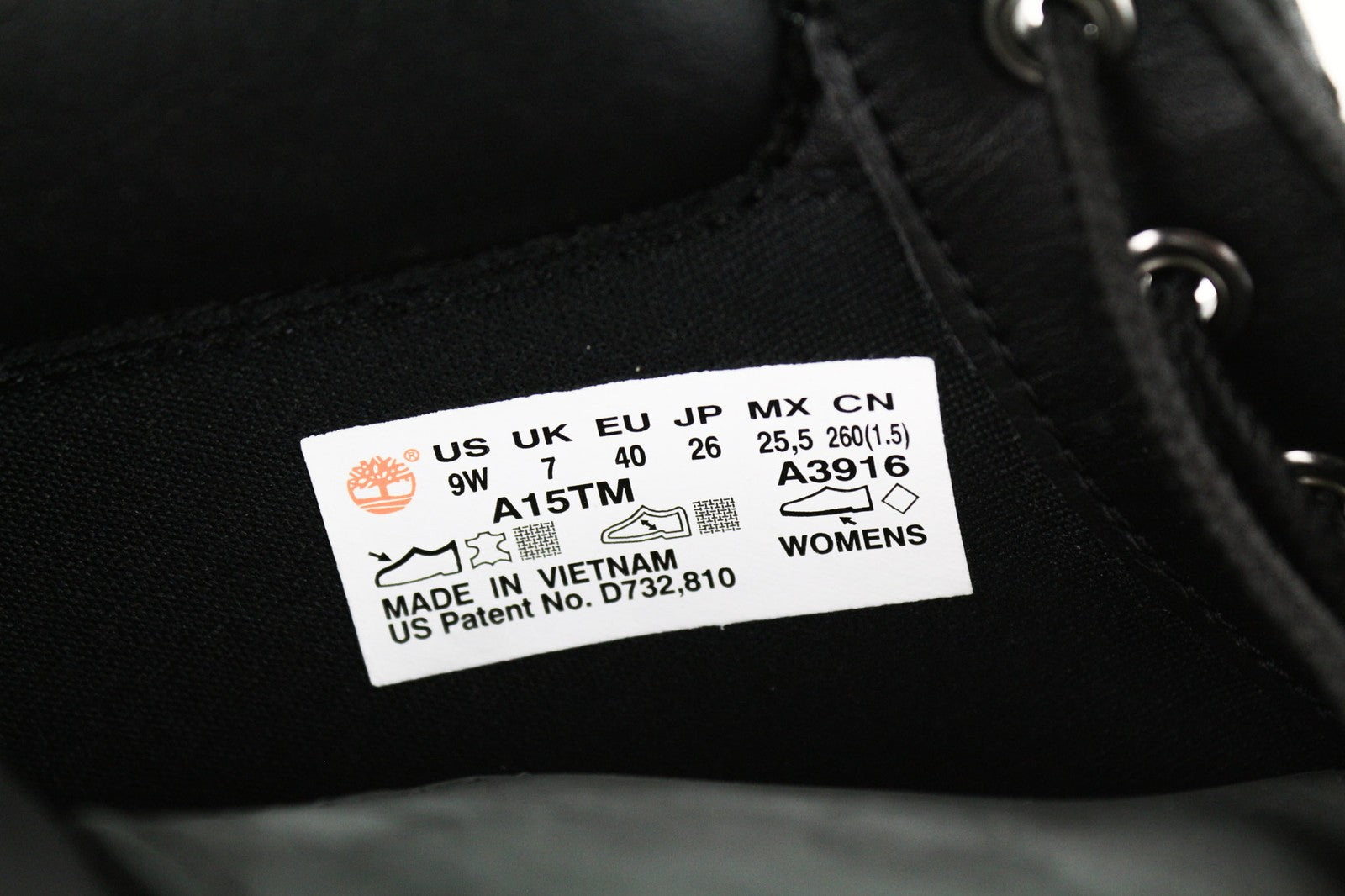 TIMBERLAND A15TM Women's Leather Boots EU40 UK7 Black Ortholite Logo Sensorflex