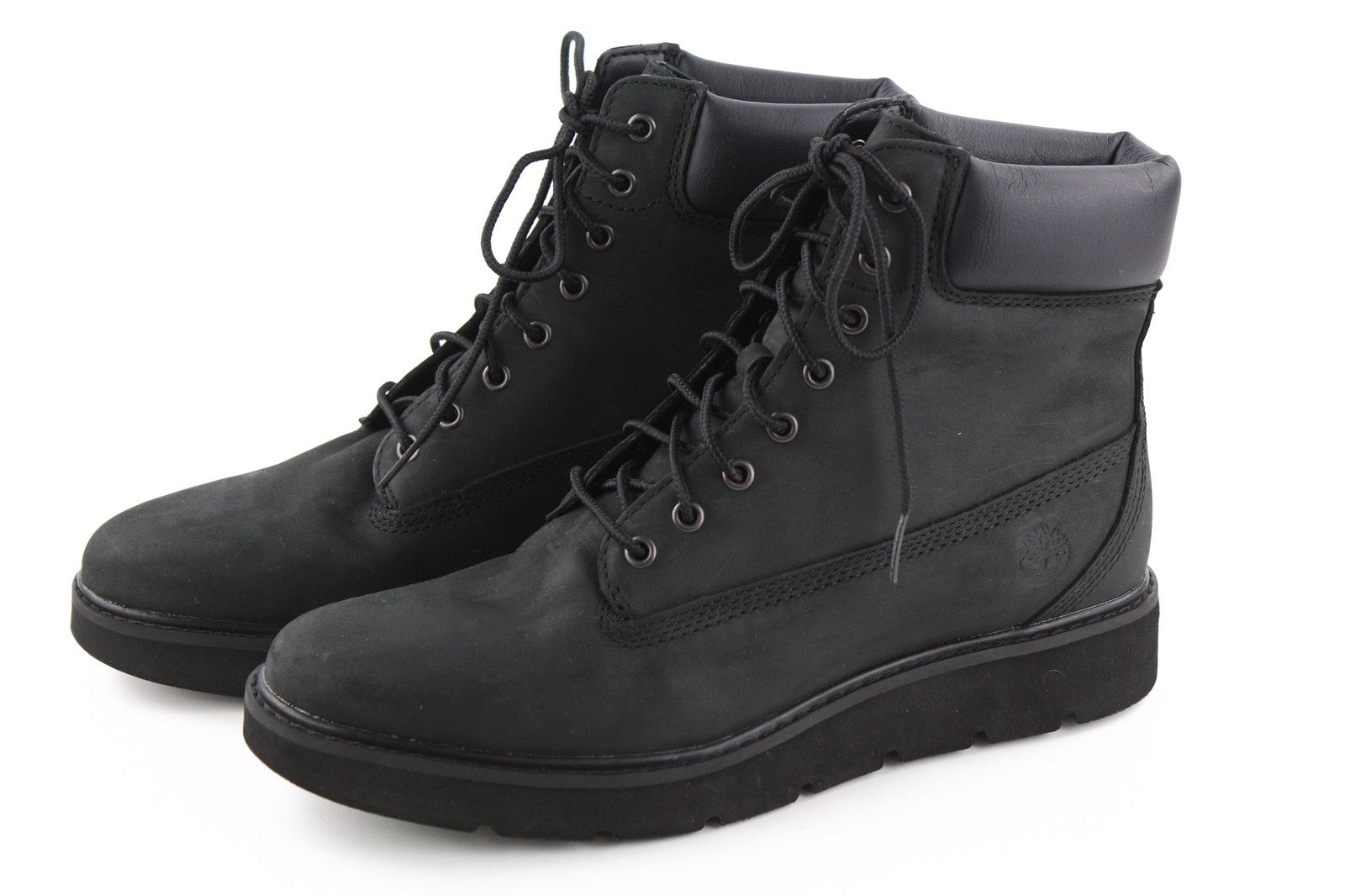 TIMBERLAND A15TM Women's Leather Boots EU40 UK7 Black Ortholite Logo Sensorflex