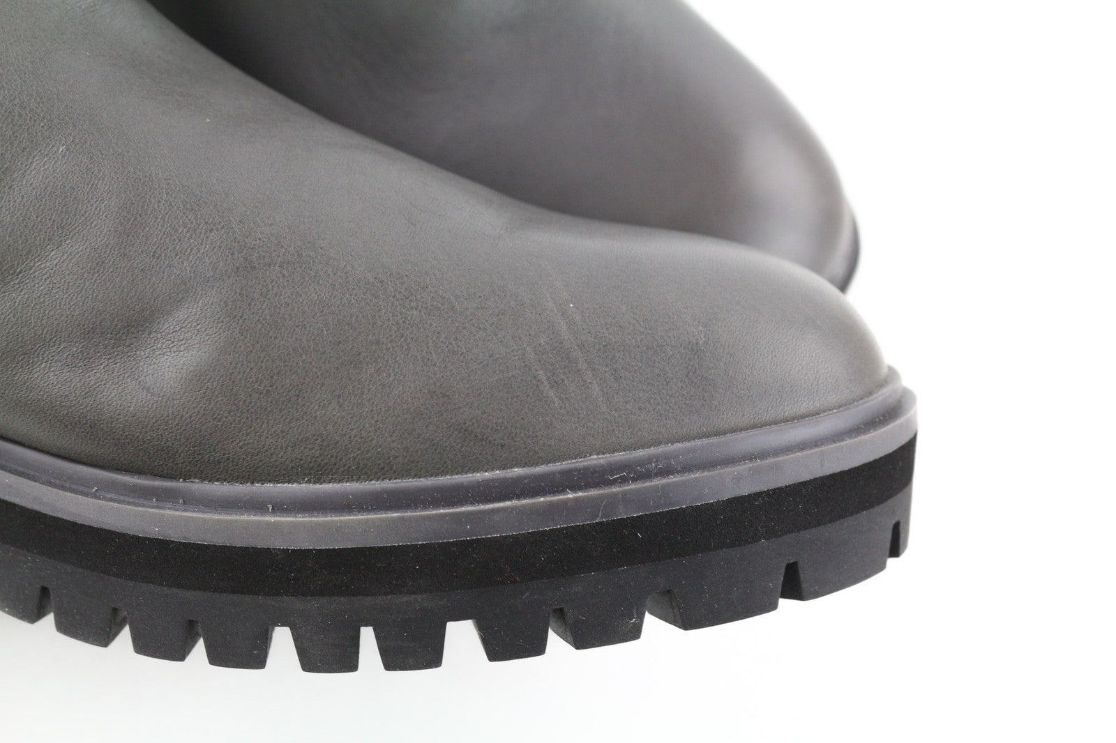 TIMBERLAND A2DY3 Women's Grey Leather Boots EU40 UK7 Almond Toe Rubber Ankle