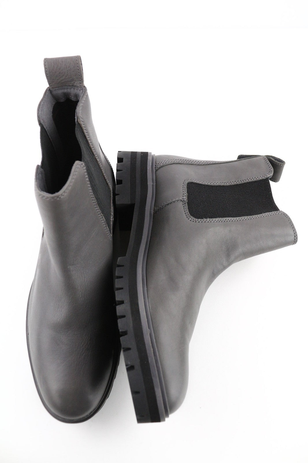 TIMBERLAND A2DY3 Women's Grey Leather Boots EU40 UK7 Almond Toe Rubber Ankle