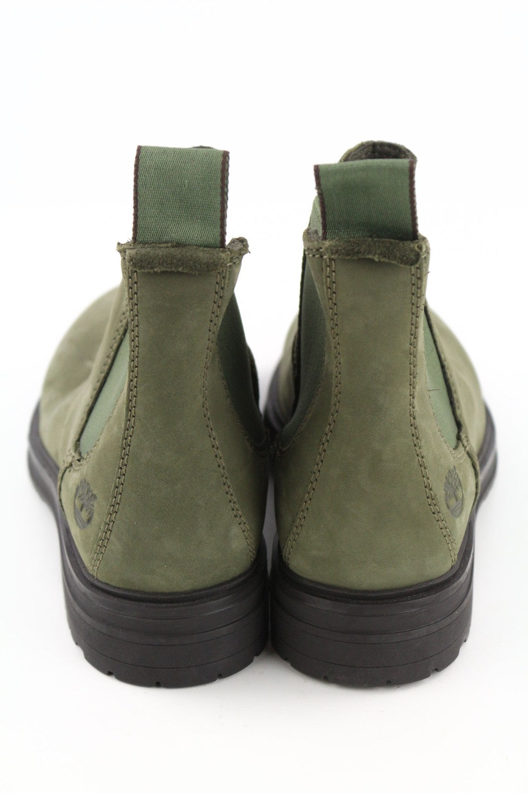 TIMBERLAND Women's Olive Green Chelsea Boots EU38 UK5 Leather Almond Toe Ankle