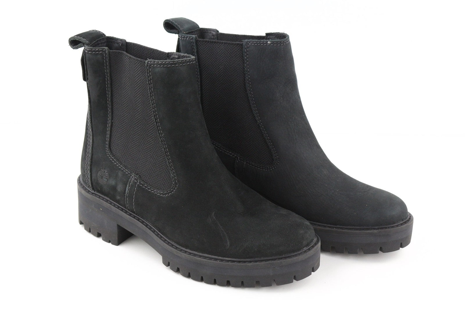 TIMBERLAND A1J66 Women's Black Chelsea Boots EU38 UK5 Leather Almond Toe Pull On