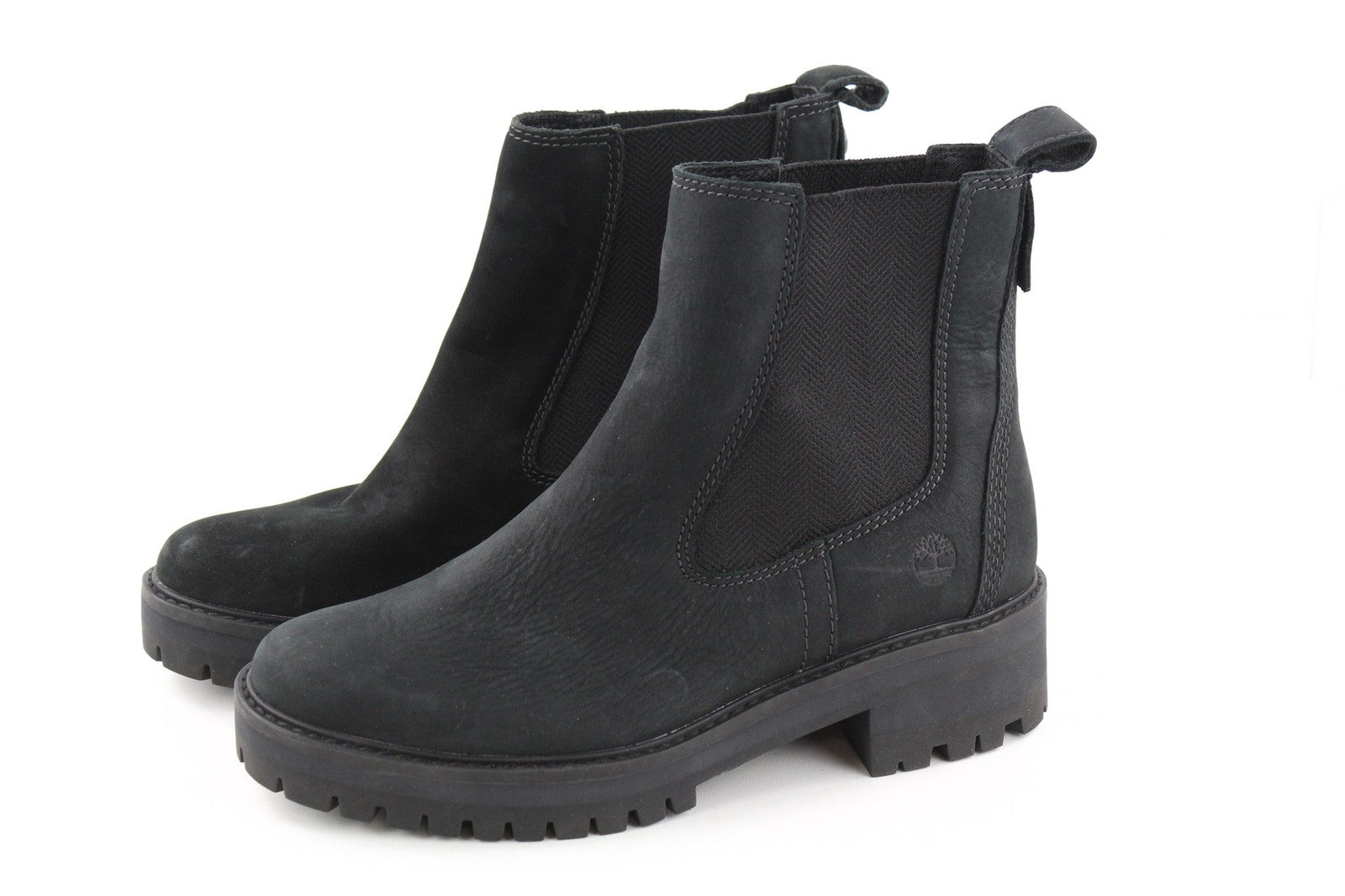 TIMBERLAND A1J66 Women's Black Chelsea Boots EU38 UK5 Leather Almond Toe Pull On