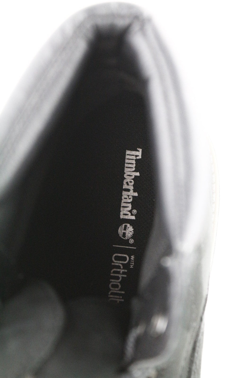 TIMBERLAND Women's Black Leather Boots EU40 UK7 Lace Up Almond Toe Ortholite