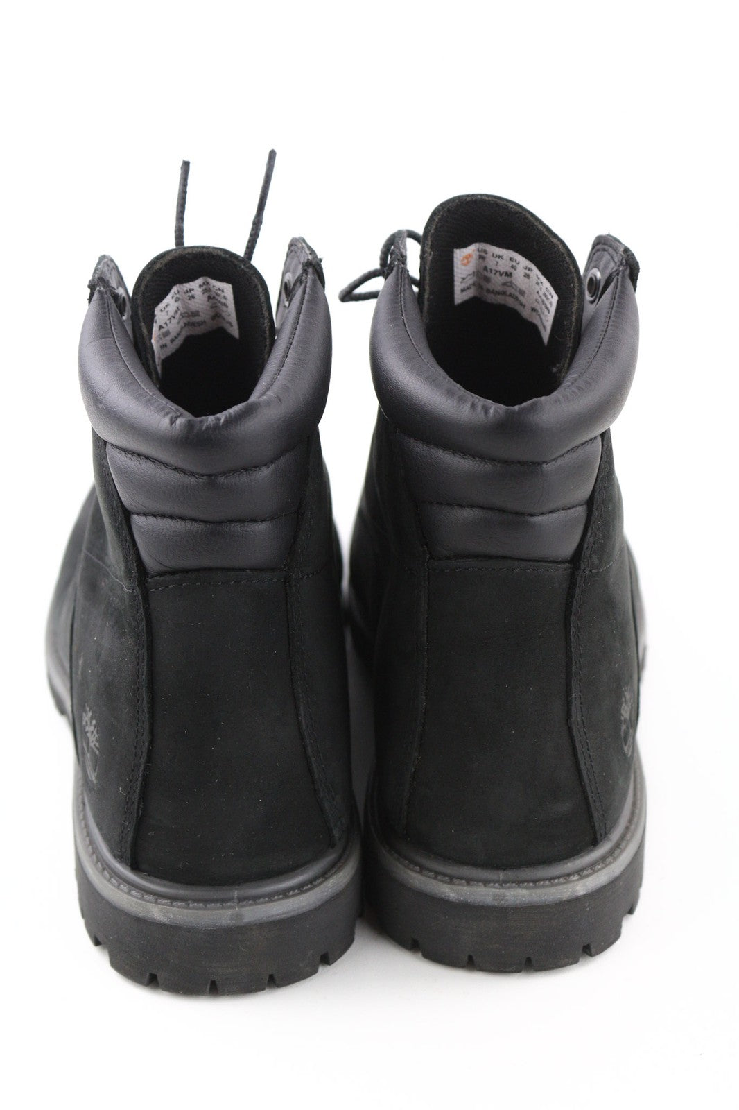 TIMBERLAND Women's Black Leather Boots EU40 UK7 Lace Up Almond Toe Ortholite