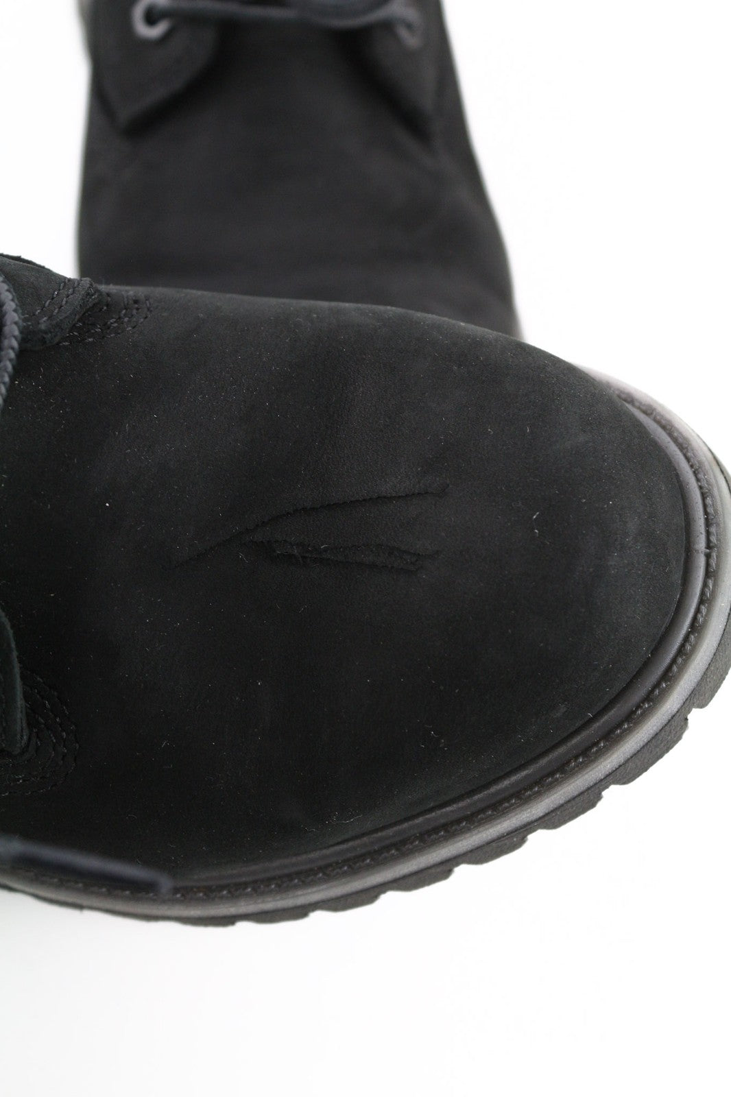 TIMBERLAND Women's Black Leather Boots EU40 UK7 Lace Up Almond Toe Ortholite