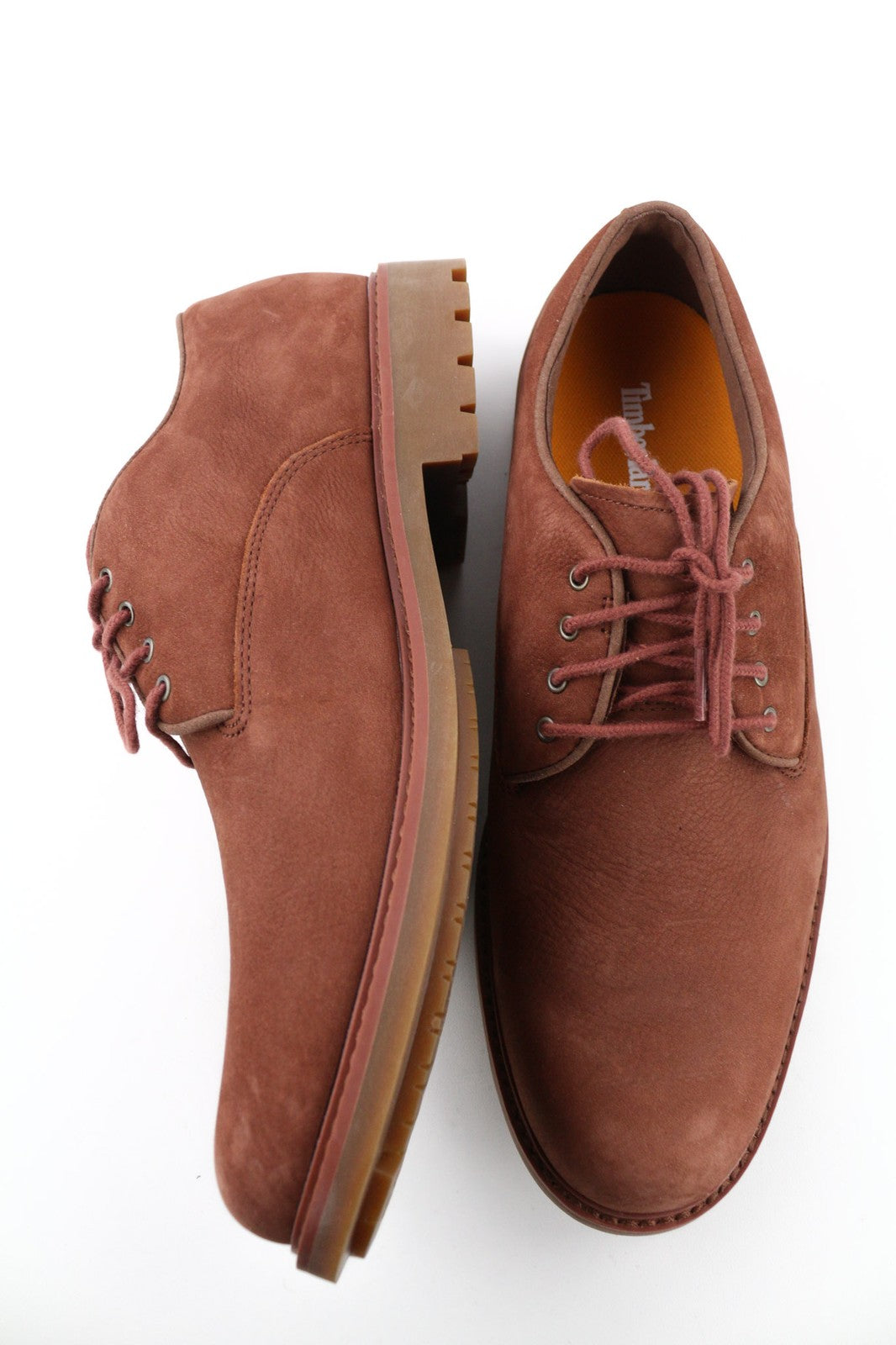 TIMBERLAND A2GTV Men's Shoes EU43 UK8.5 Brown Leather Lace Up Low Top Almond Toe