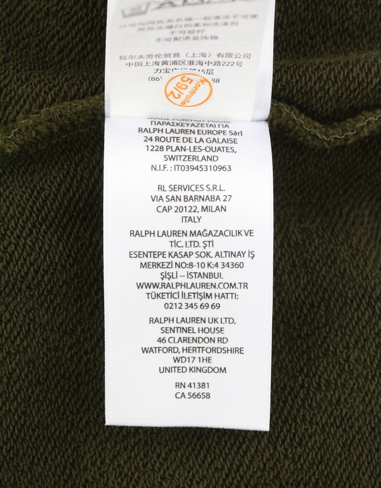 RALPH LAUREN Men Sweatshirt 2XL Dark Green Polo Half Button Pullover RRP199