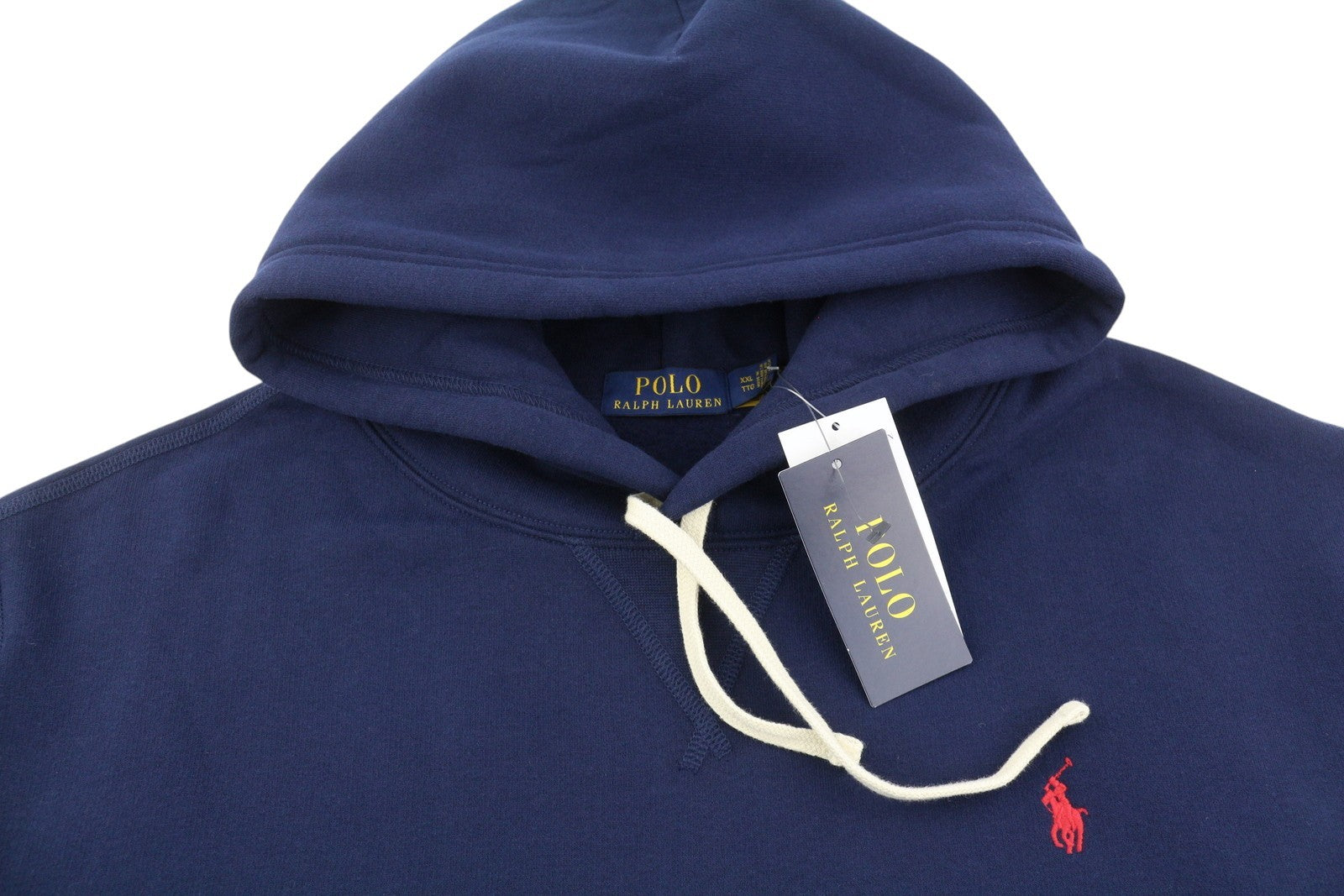 RALPH LAUREN Men Hoodie 2XL Dark Blue Kangaroo Pocket Hooded Pullover RRP199