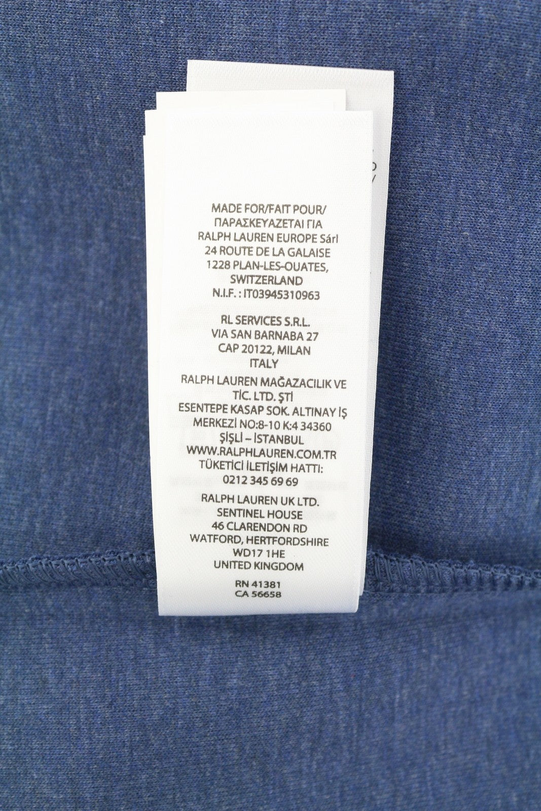 RALPH LAUREN Men Hoodie XL Blue Melange Kangaroo Pocket Logo Pullover RRP199