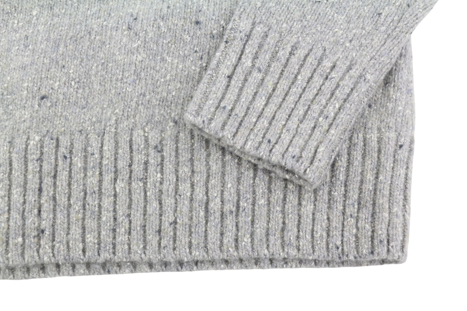 RALPH LAUREN Men Jumper M Grey Melange Wool Blend Tight Knit Pullover RRP199