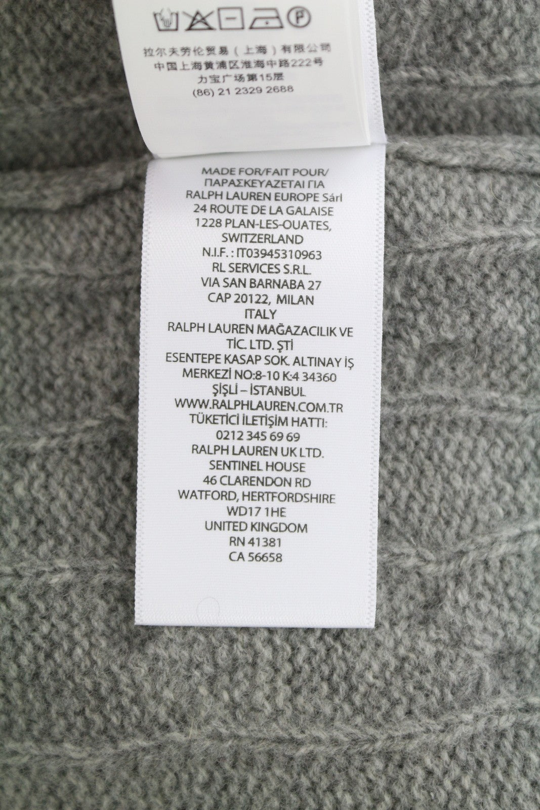 RALPH LAUREN Classics Pullover Men Jumper M Grey Melange Wool Cashmere RRP225