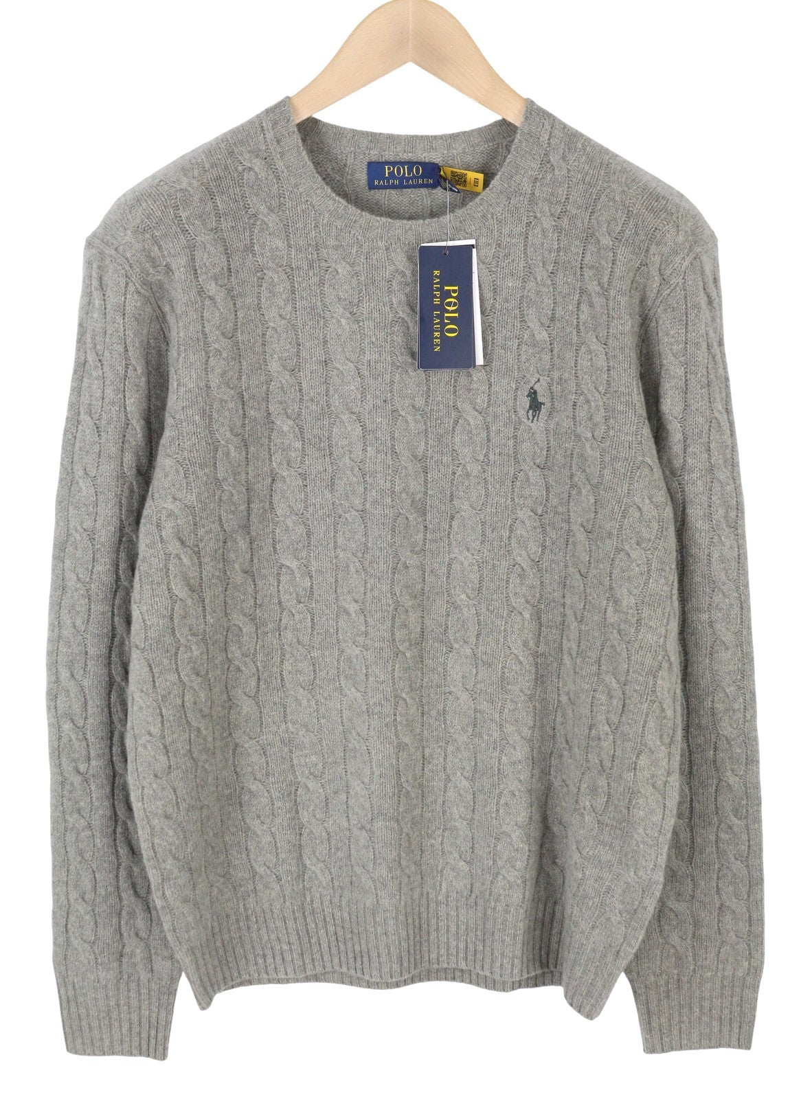 RALPH LAUREN Classics Pullover Men Jumper M Grey Melange Wool Cashmere RRP225