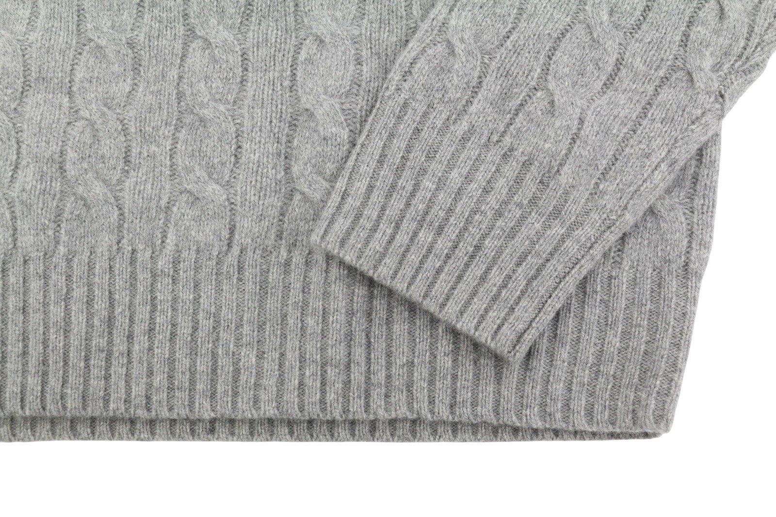 RALPH LAUREN Classics Pullover Men Jumper M Grey Melange Wool Cashmere RRP225