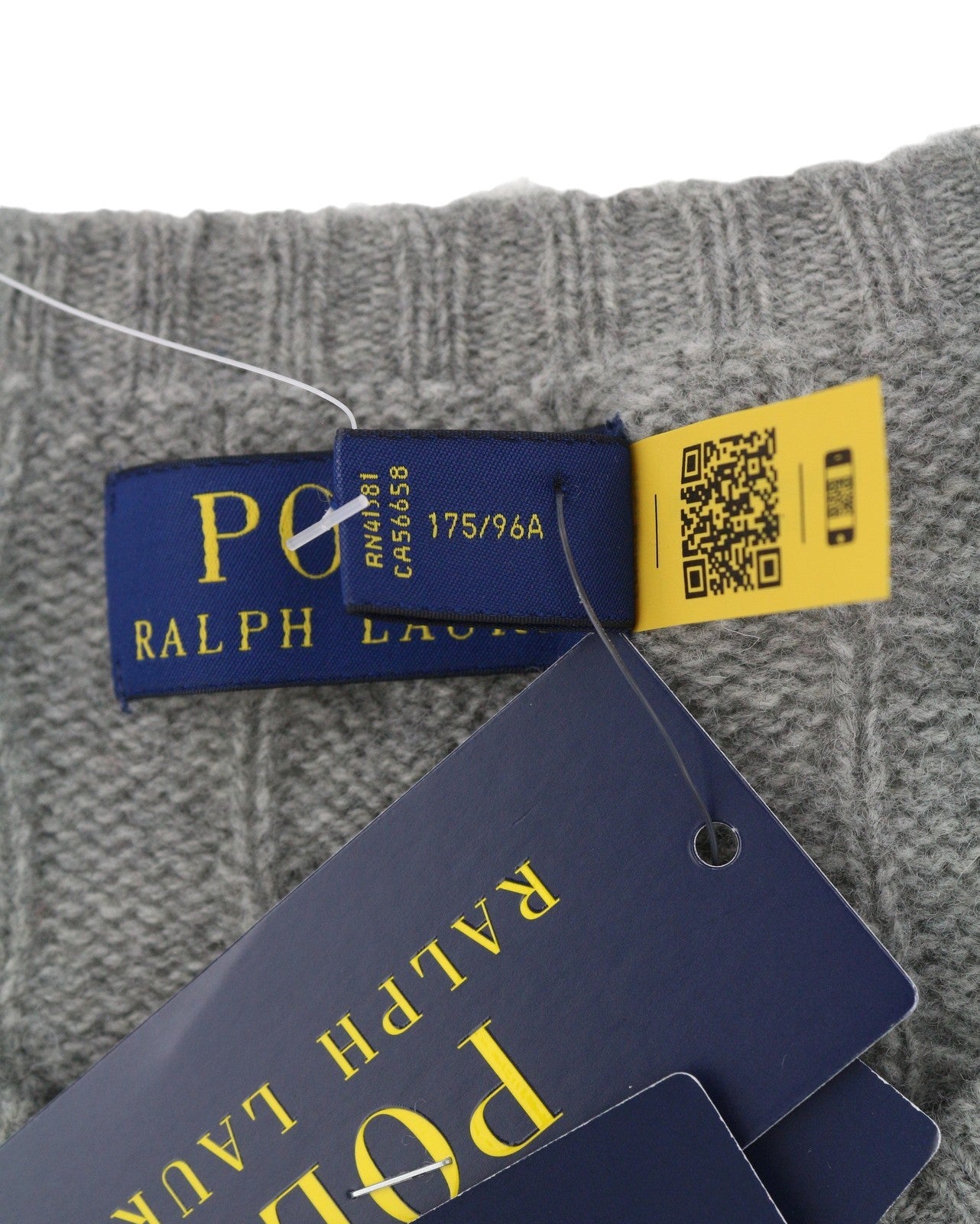 RALPH LAUREN Classics Pullover Men Jumper M Grey Melange Wool Cashmere RRP225
