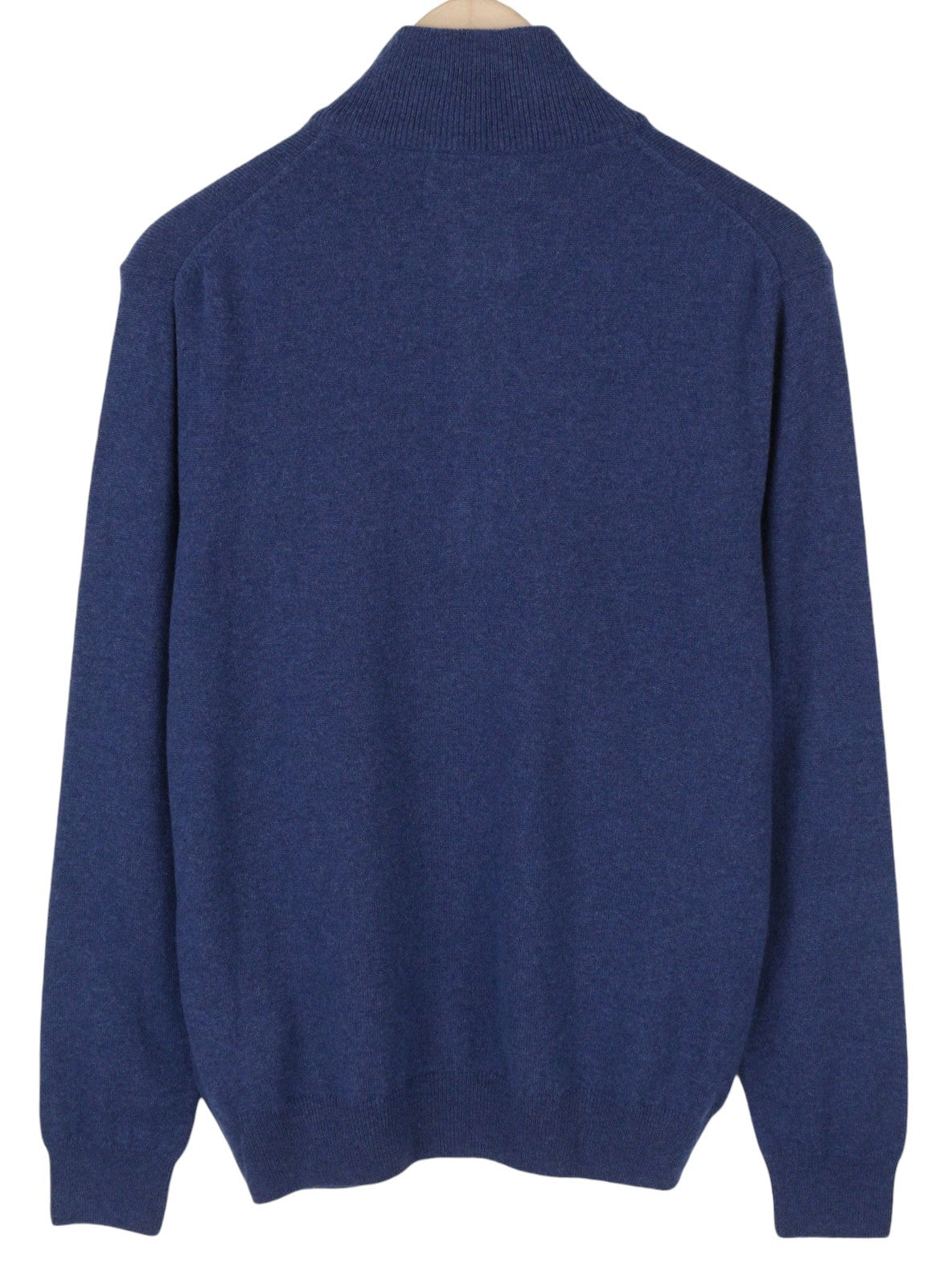 RALPH LAUREN Classics Navy Men Jumper S Blue Wool Tight Knit Half Zip RRP229