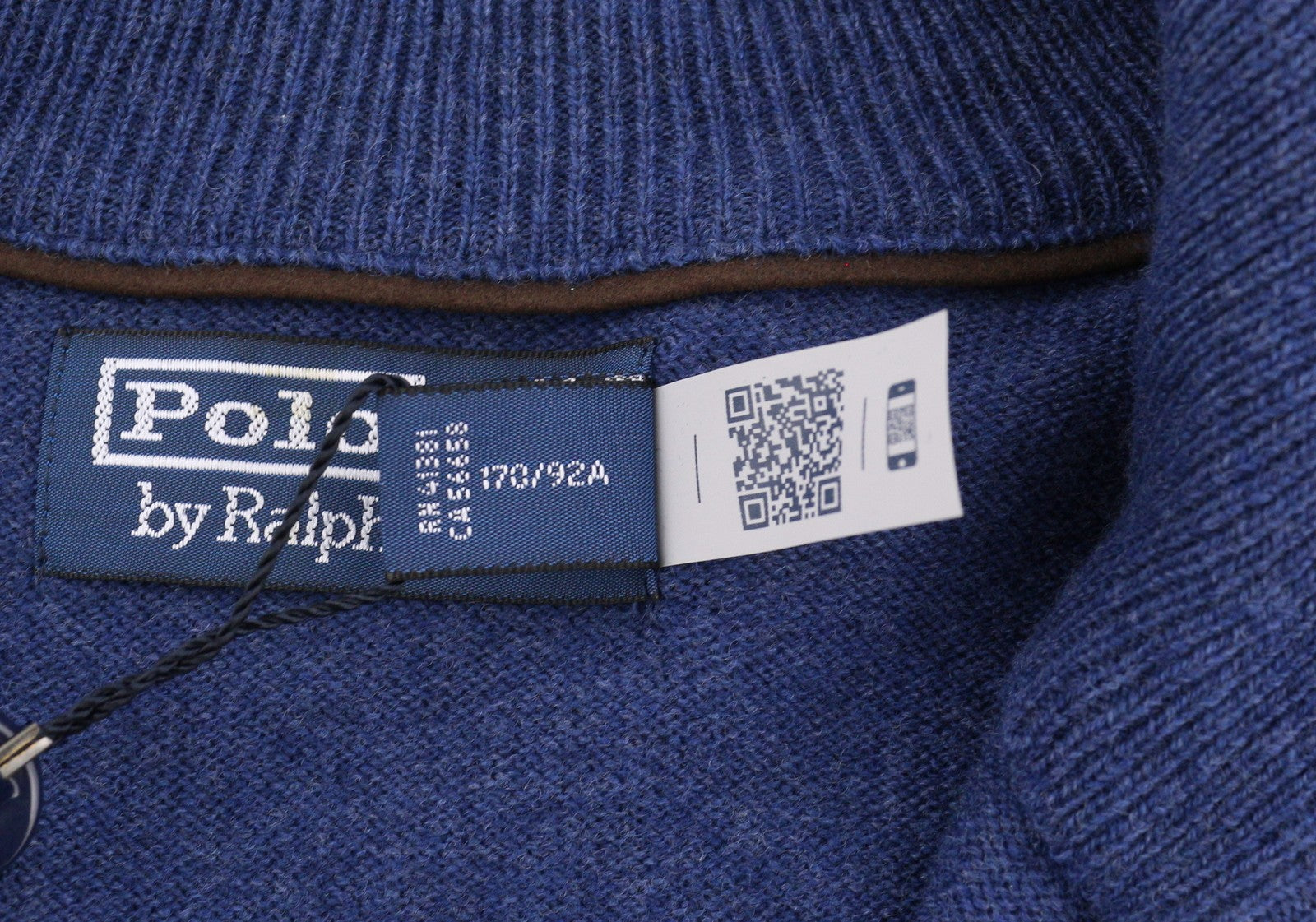 RALPH LAUREN Classics Navy Men Jumper S Blue Wool Tight Knit Half Zip RRP229