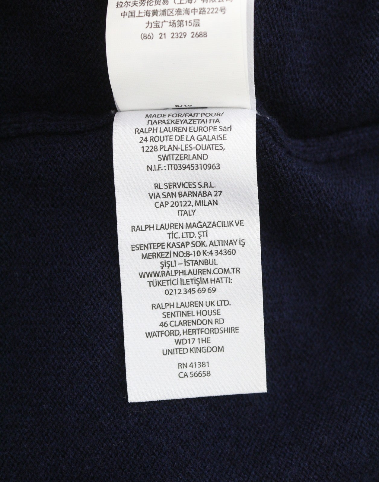 RALPH LAUREN Men Jumper L Dark Blue Wool Tight Knit Crew Neck Pullover RRP219