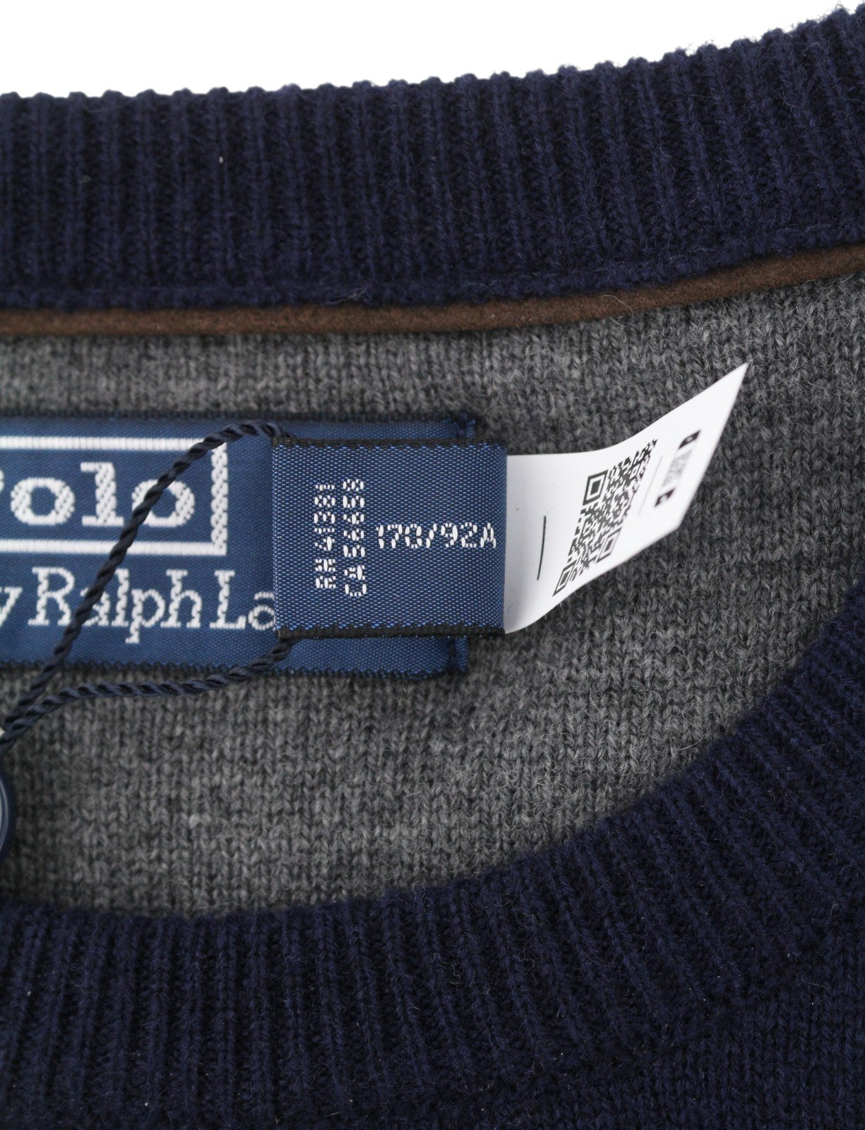 RALPH LAUREN Men Jumper S Dark Blue Wool Tight Knit Crew Neck Pullover RRP219