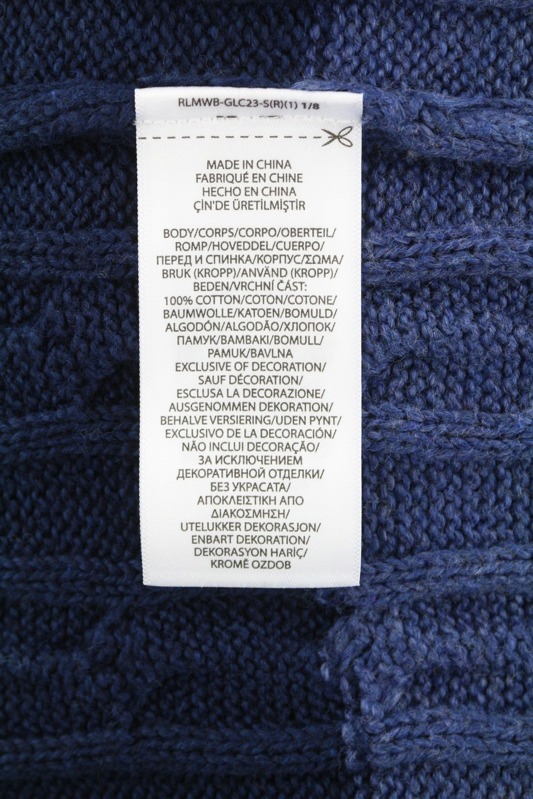 RALPH LAUREN Classics Blue Men Jumper M Blue Striped Cable Knit Pullover RRP258