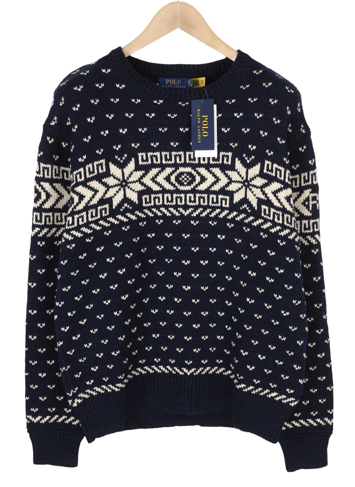 RALPH LAUREN Men Jumper XL Dark Blue Cashmere Blend Tight Knit Pullover RRP299