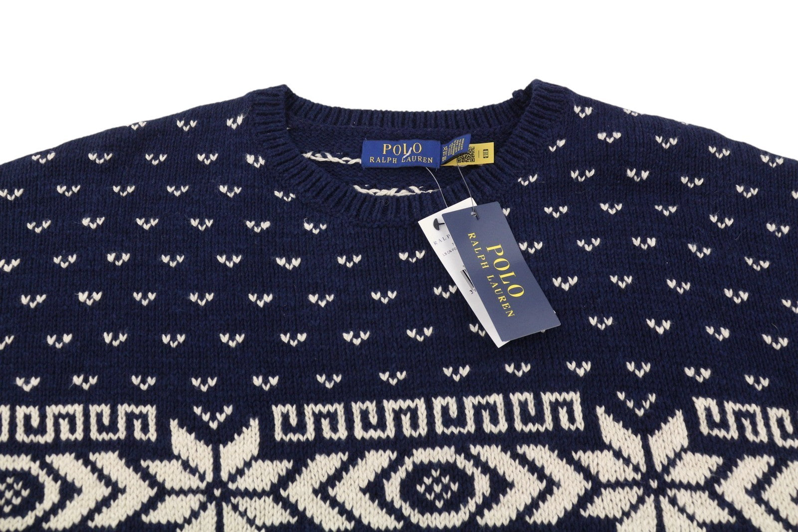 RALPH LAUREN Men Jumper XL Dark Blue Cashmere Blend Tight Knit Pullover RRP299