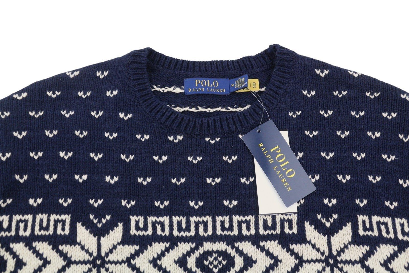 RALPH LAUREN Men Jumper M Dark Blue Cashmere Blend Tight Knit Pullover RRP299