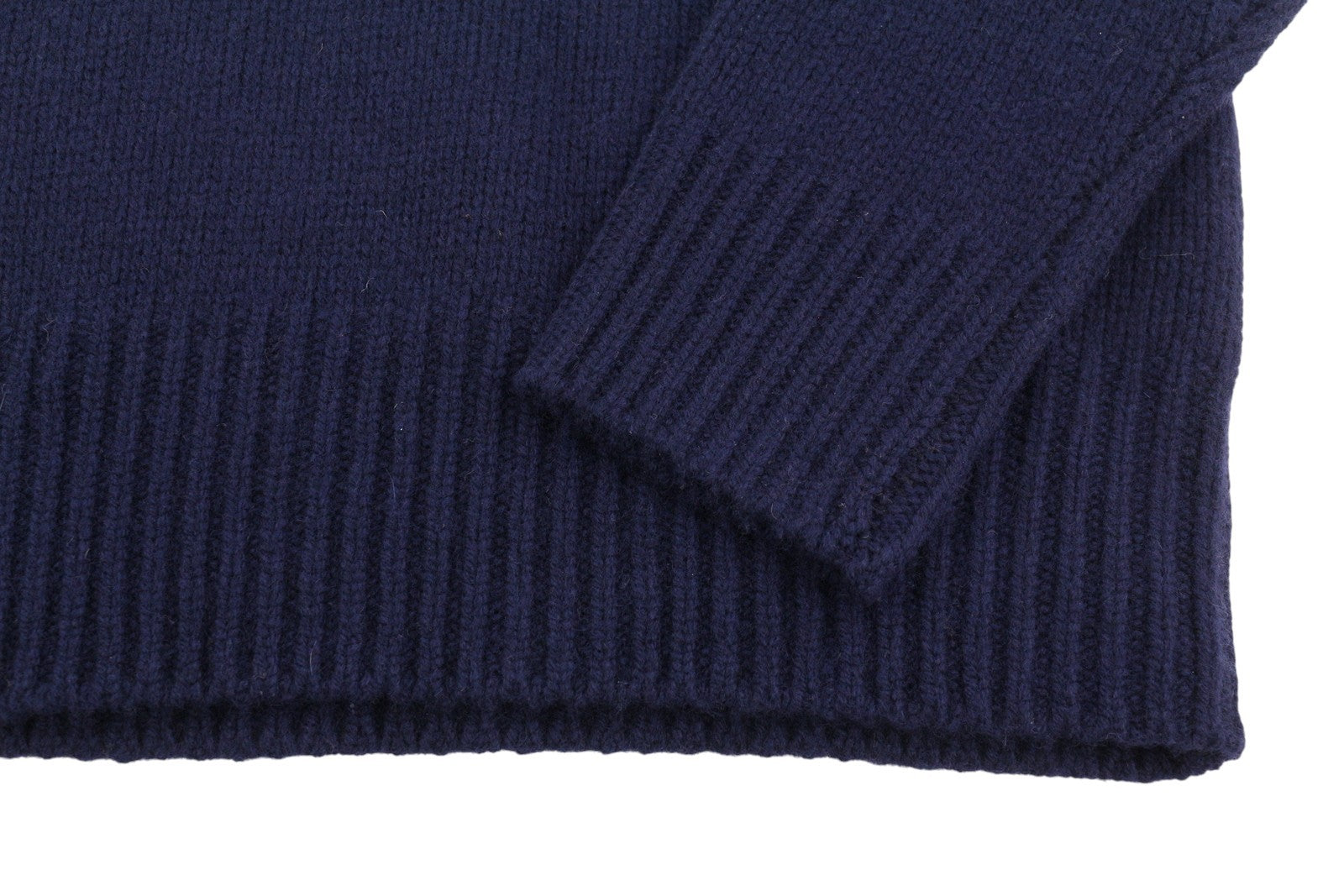RALPH LAUREN Echo Pullover Men Jumper L Blue Wool Cashmere Tight Knit RRP399