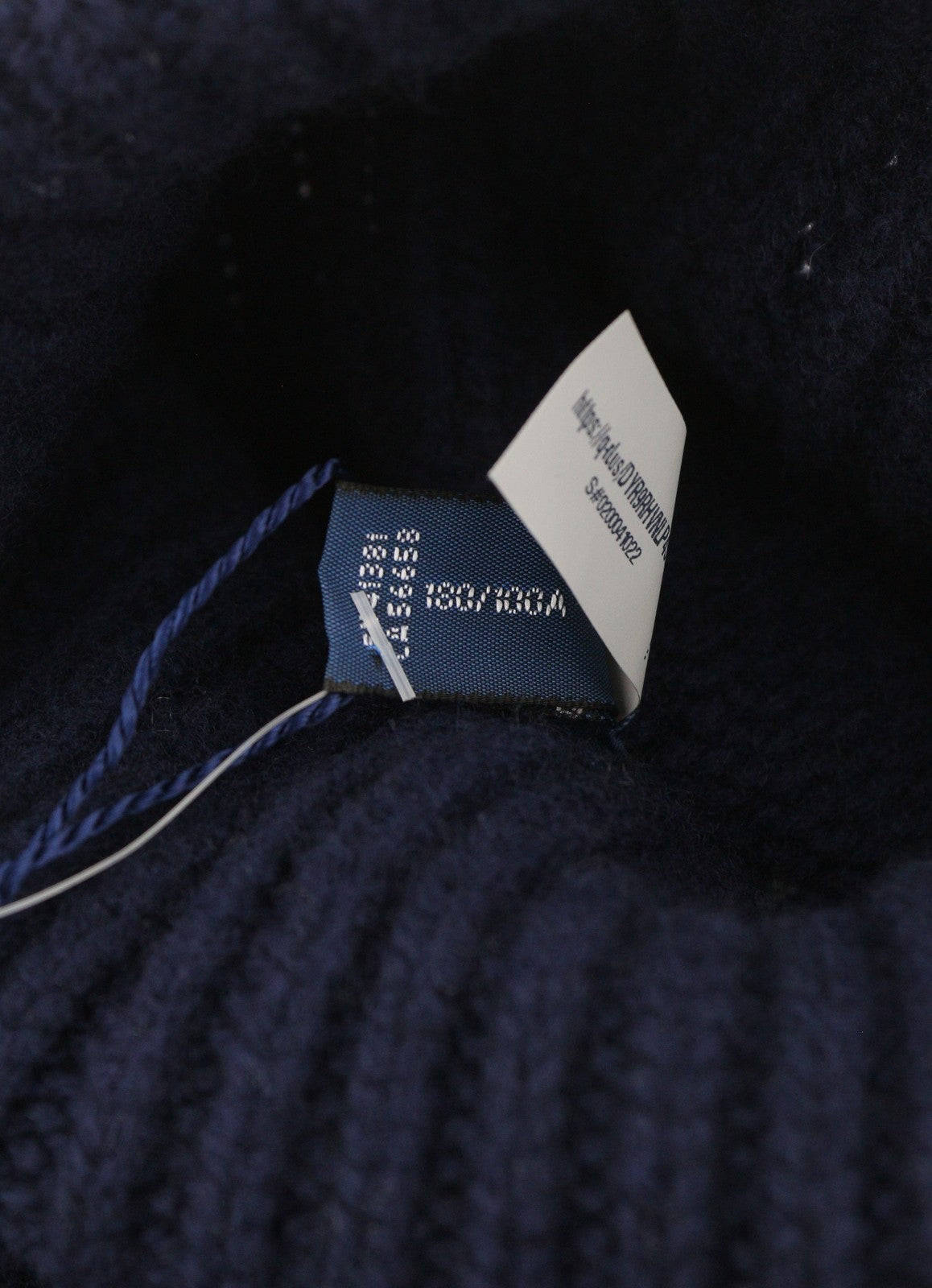 RALPH LAUREN Echo Pullover Men Jumper L Blue Wool Cashmere Tight Knit RRP399