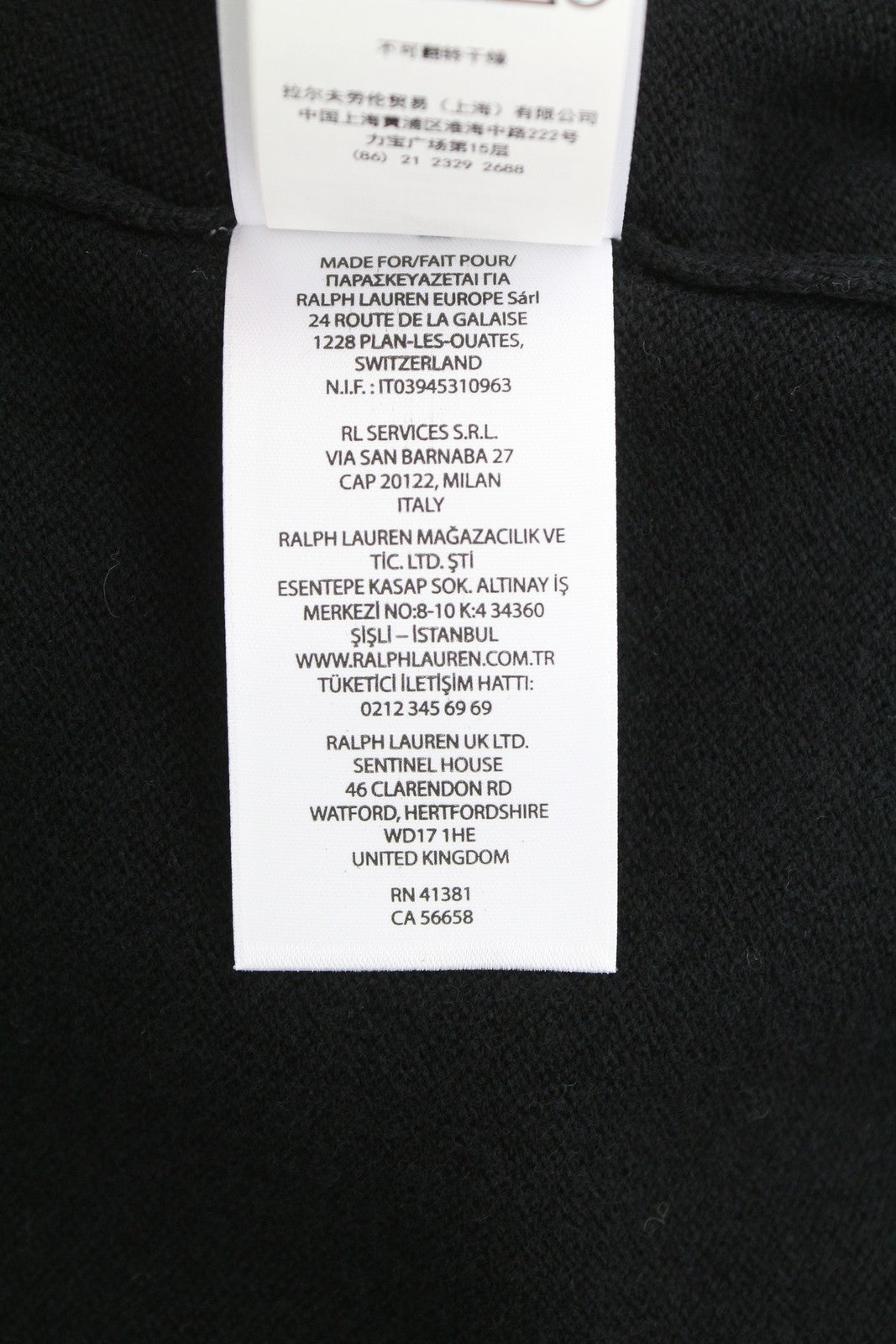 RALPH LAUREN Classic Pullover Men Jumper 2XL Black Half Zip Neck Wool RRP239