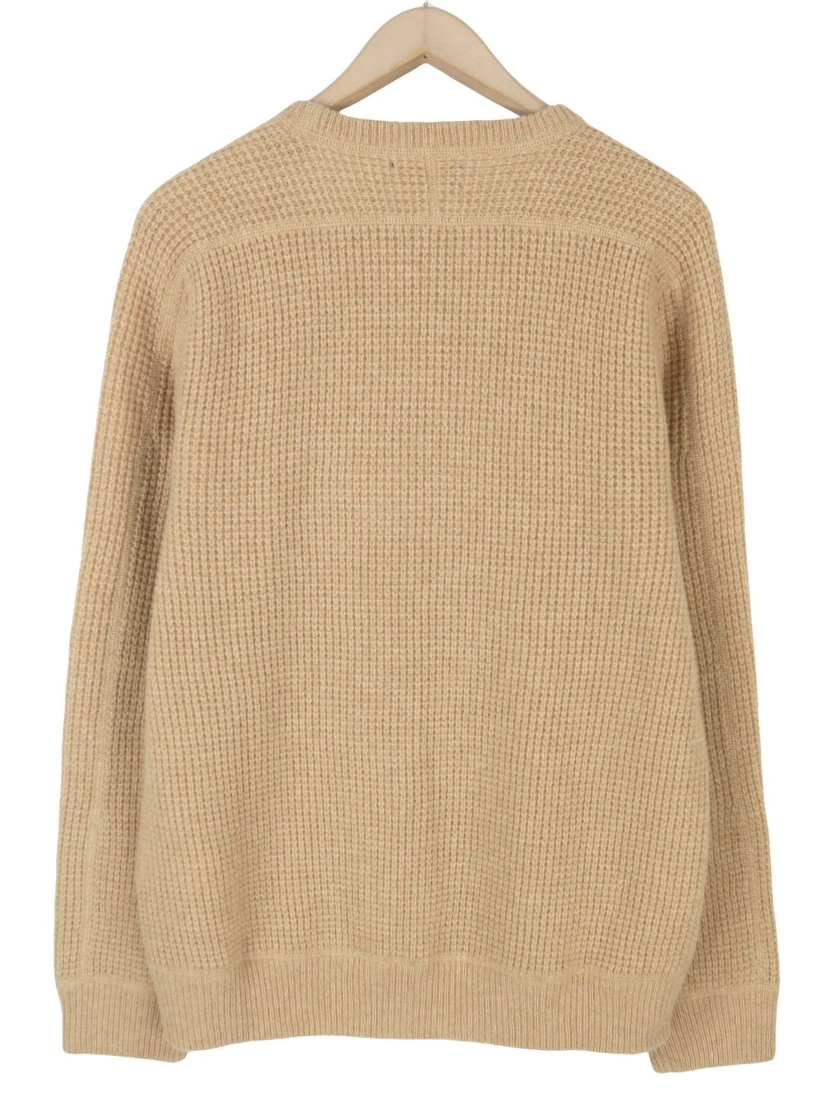 RALPH LAUREN Classics Brown Men Jumper L Wool Alpaca Waffle Knit Pullover RRP266